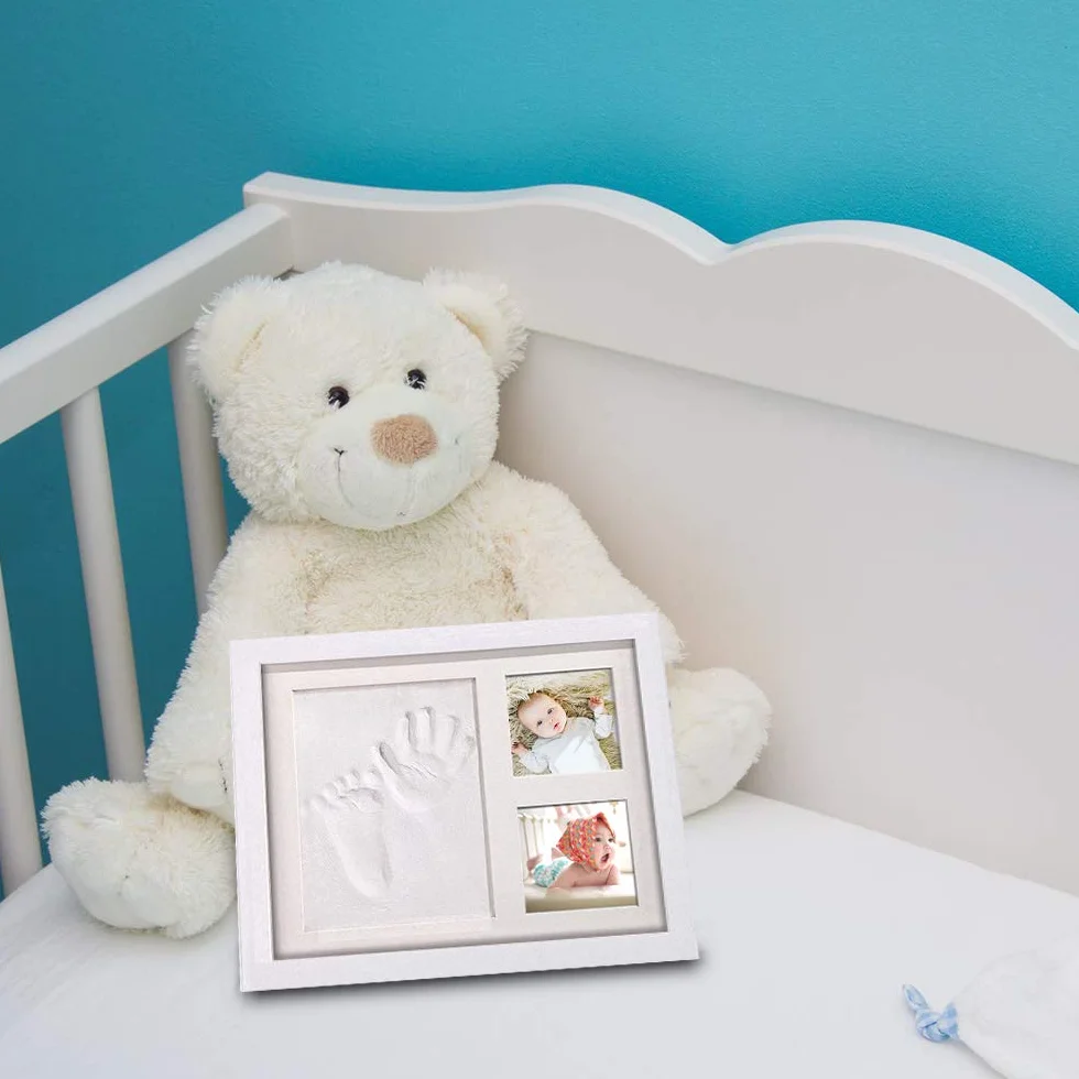 Zestaw odcisków stóp i zestaw odcisków dłoni, zestaw ramek na zdjęcia dla noworodka dziewczynek i chłopców, prezenty na baby shower, lista noworodków, prezent dla nowych rodziców, idealna