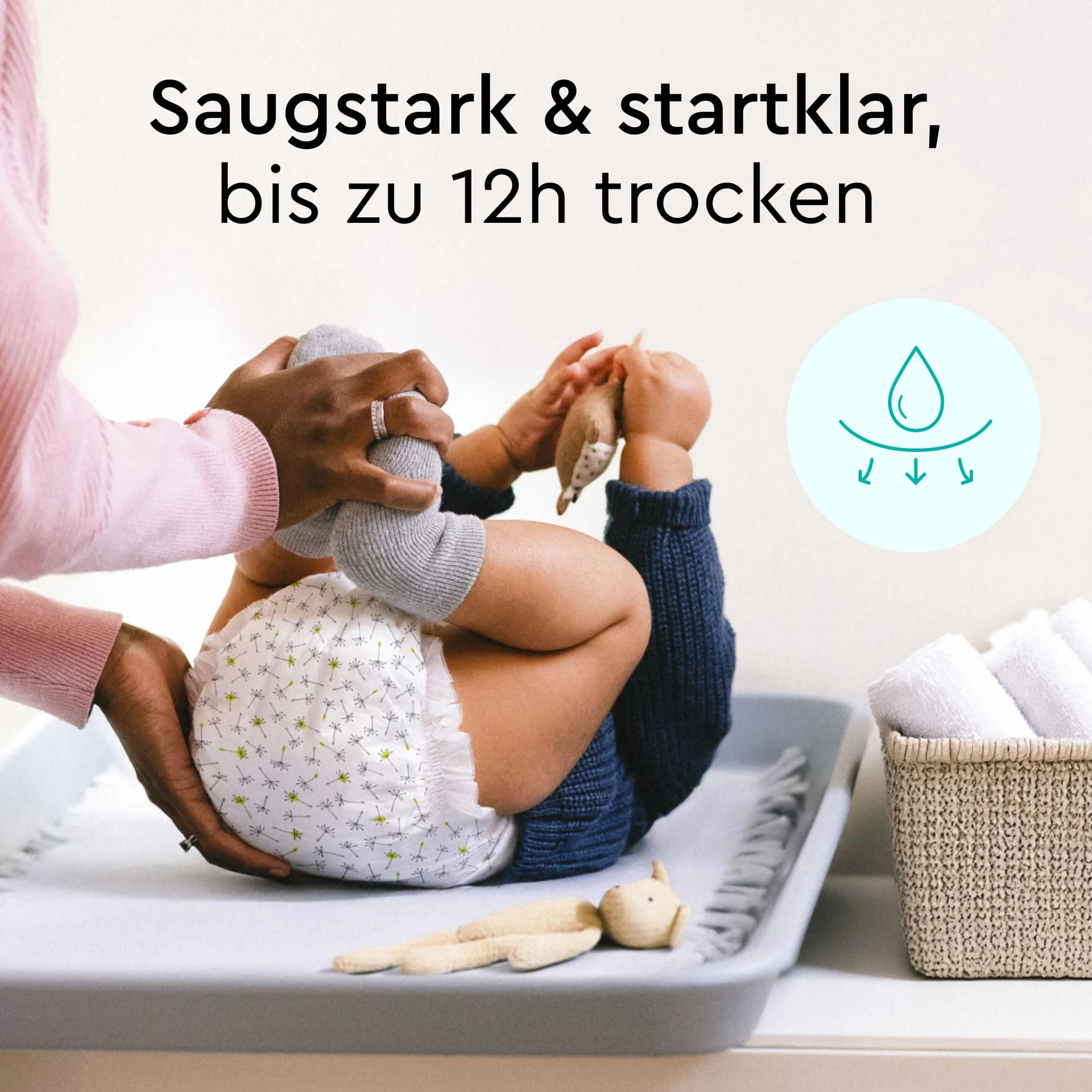 LILLYDOO Przyjazne dla skóry pieluchy dla niemowląt – rozmiar 3 (6-10 kg), 29 sztuk, bezpieczna ochrona przed wyciekiem, miękkie, bez perfum, bez balsamów i barwników do skóry wrażliwej, testowane