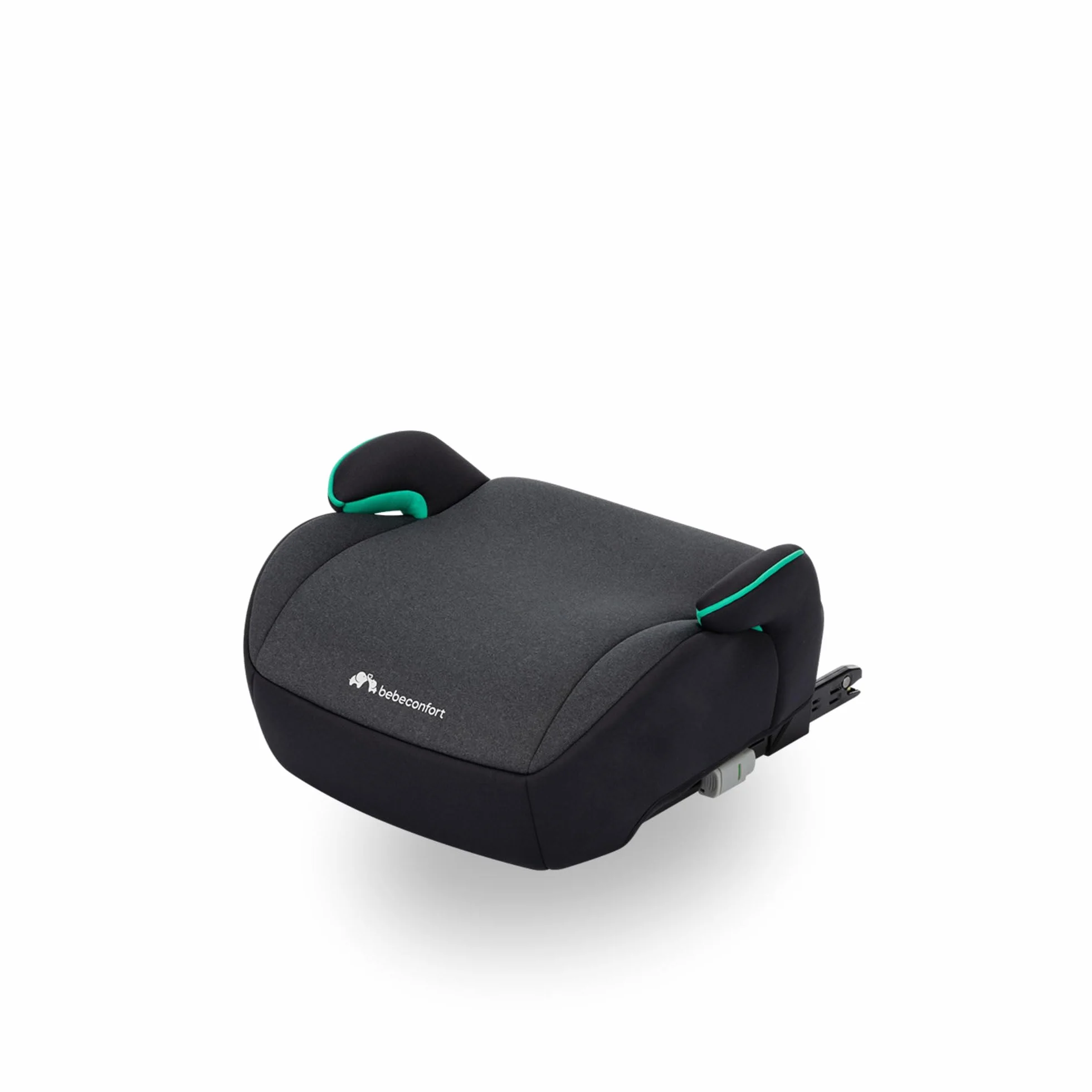 Bebeconfort Manga i-Fix, Booster dla starszaka, Fotelik typu booster z miękką poduszką i systemem ISOFIX, Lekki wyściełany fotelik booster dla starszaka, 6–12 lat, 22–36 kg, 128–150 cm, Tinted Black