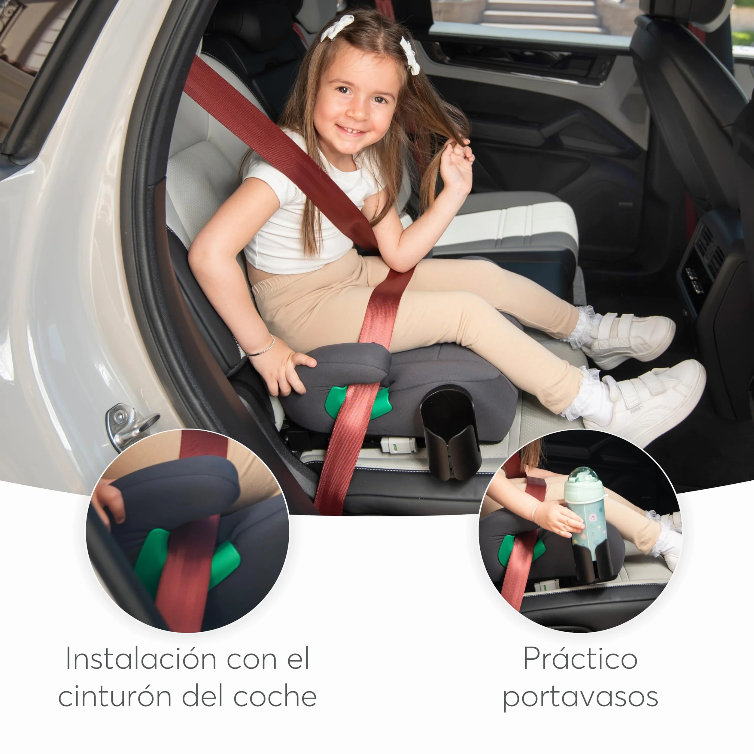 KikkaBoo i-POP Podstawka Samochodowa i-Size, 125–150 cm, Grupa 3, ISOFIX, dla Dzieci 7–12 Lat (22–36 kg), Szary