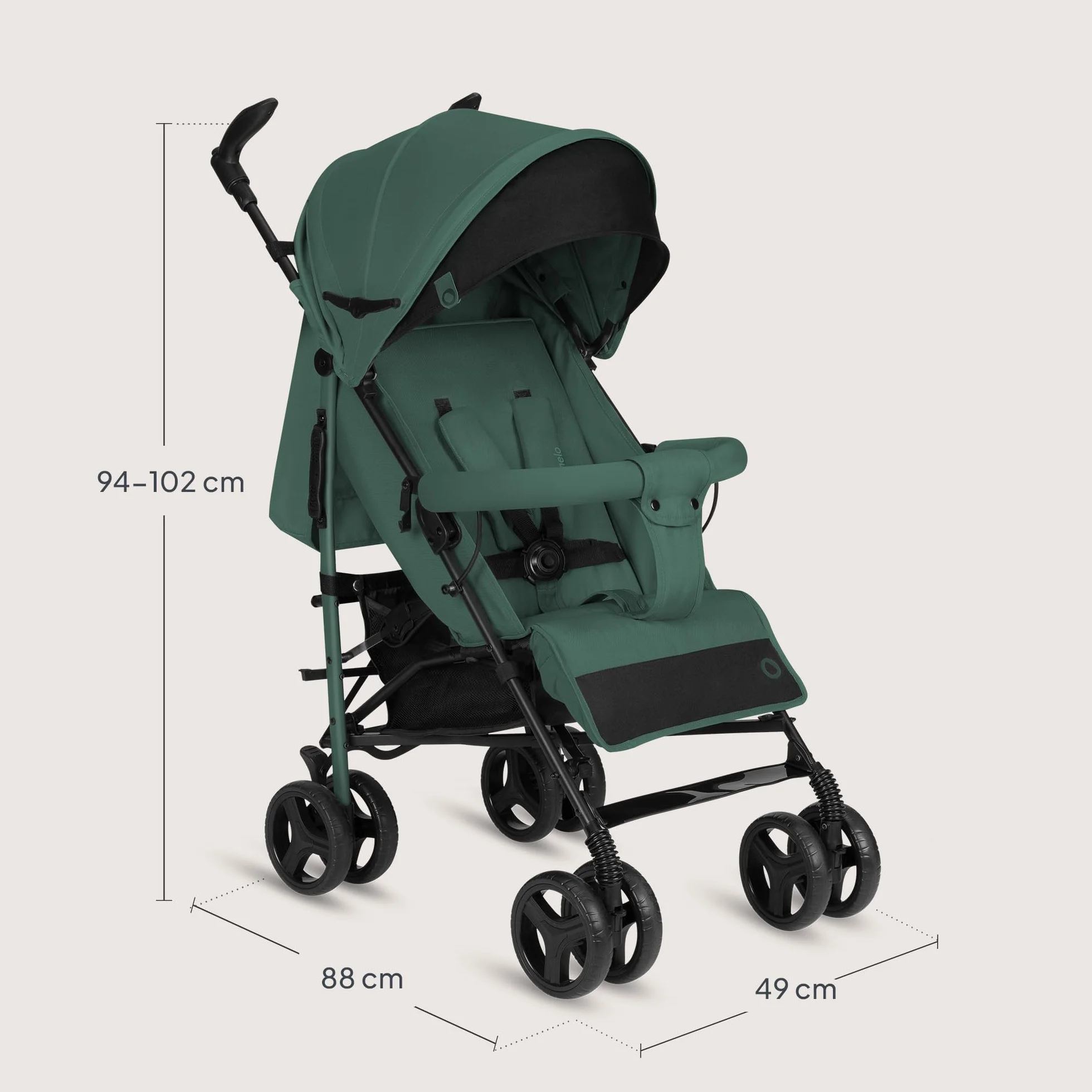 Lionelo Irma Wózek dziecięcy od 6 miesięcy, lekki 7 kg, pozycja leżąca, składany, z systemem składania jedną ręką, koła EVA 6" z amortyzacją i hamulcem, moskitiera, do 15 kg