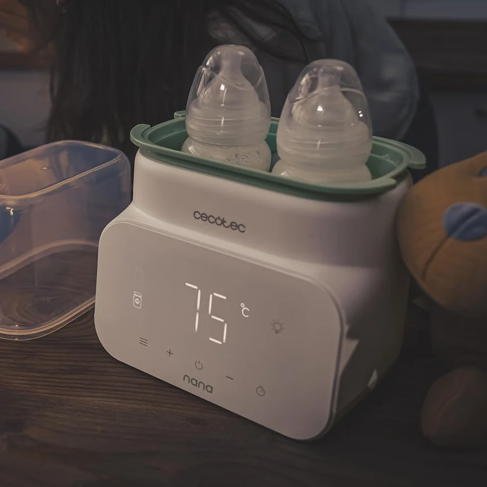 Cecotec Sterylizator do butelek Nana BabyCare Double BottleWarmer, 4 tryby, kosz na butelkę, nie zawiera BPA, bezpieczny do przechowywania wody, mleka i żywności