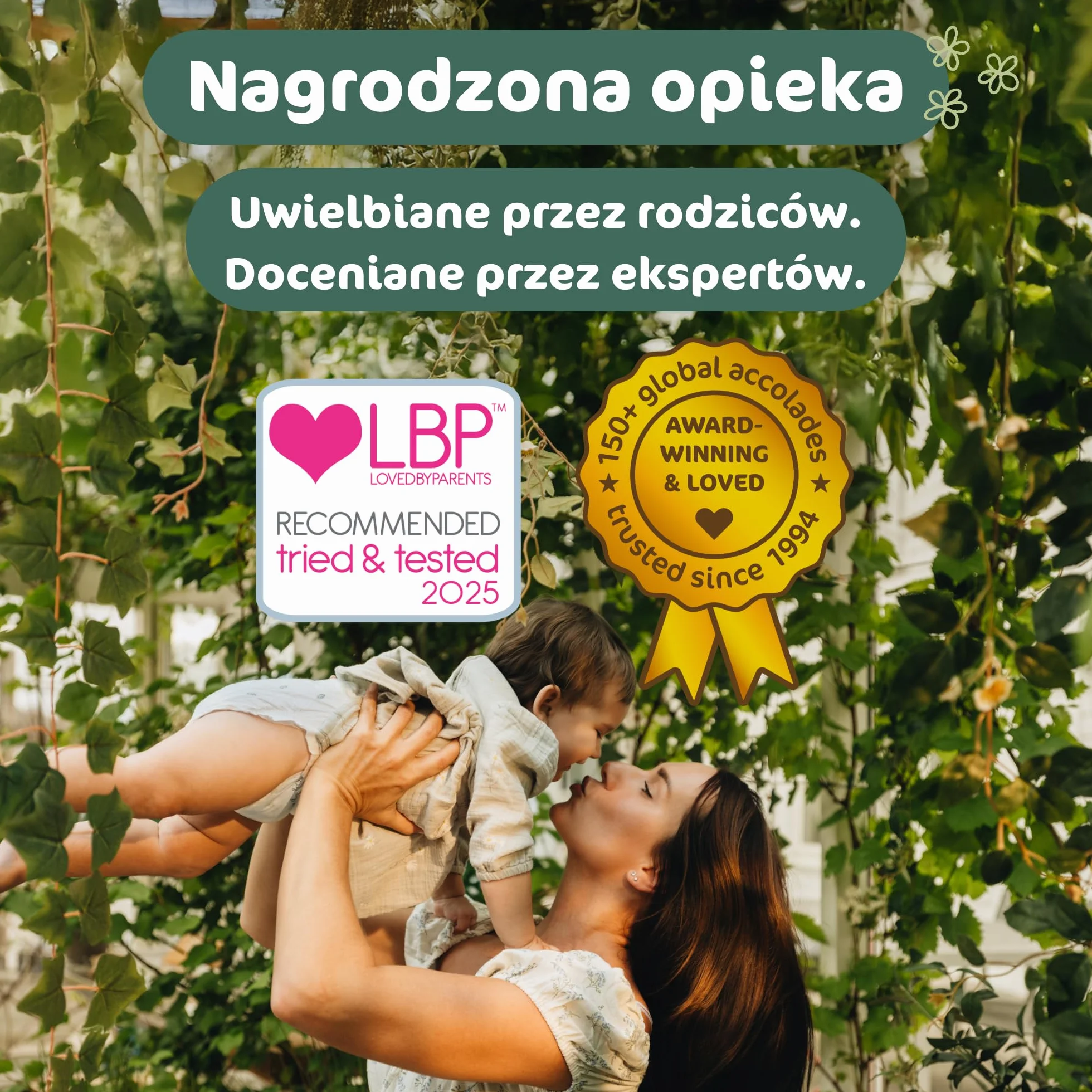 Naty BioEmbrace Pieluchy dla niemowląt | Certyfikowane bezpieczne dla skóry | Ochrona do 100% | Roślinna miękkość | Bez chloru | Rozmiar 5 (11–25 kg), 80 szt