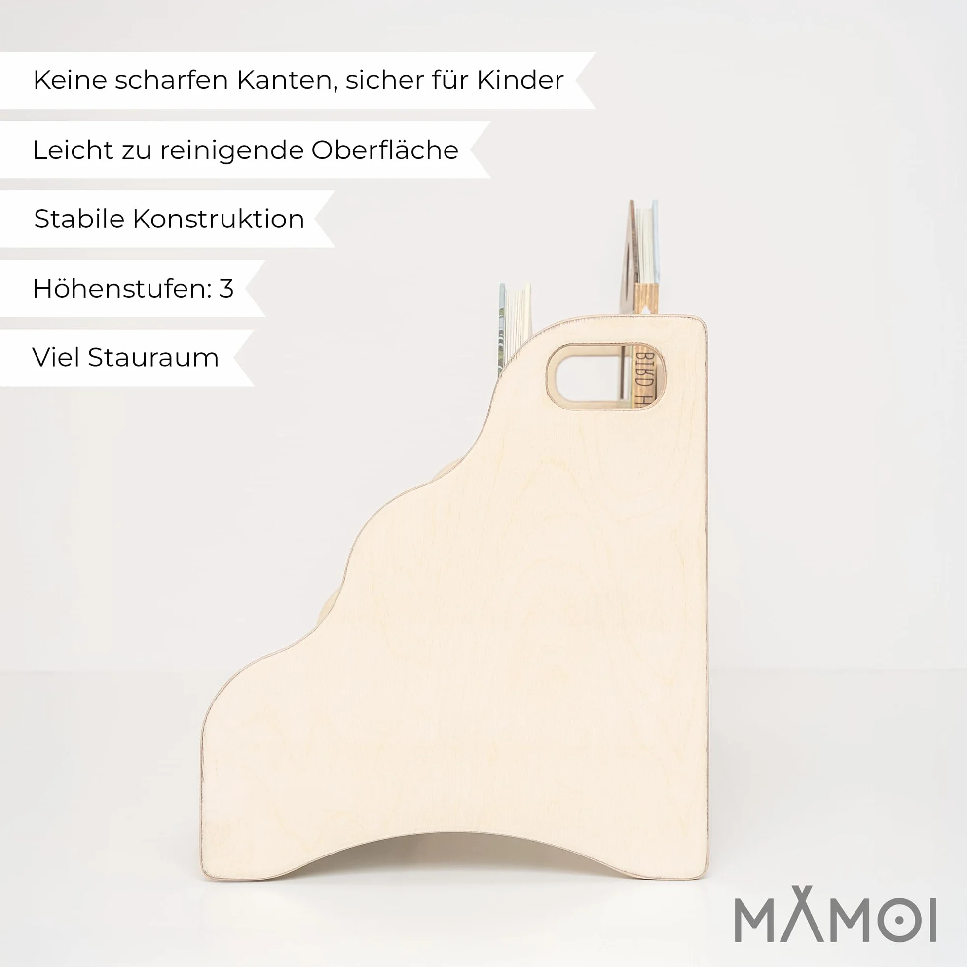 MAMOI® Regał na książki dla dzieci, skrzynka na książki do pokoju dziecięcego, regał na książki, drewniana ławka na książki, meble dziecięce, montessori