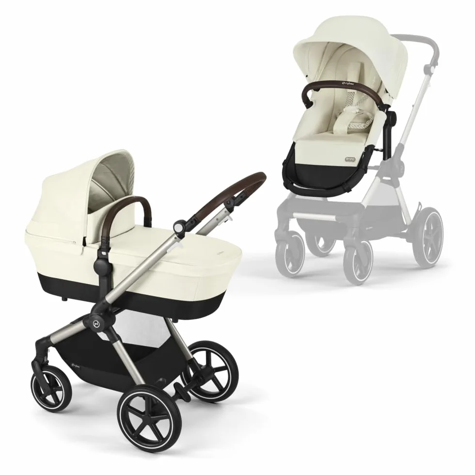 CYBEX Gold wózek dziecięcy EOS Lux 2 w 1, system podróżny, od urodzenia do 22 kg (ok. 4 lata), Seashell Beige