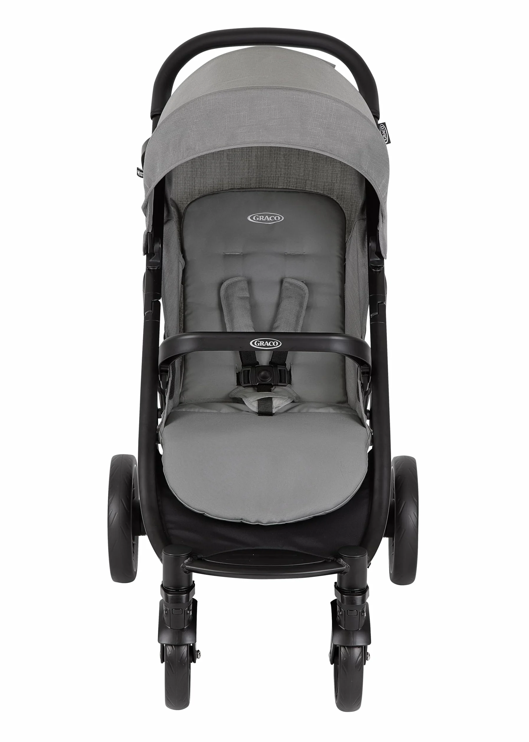 Graco EeZeFold samochód sportowy z inteligentnym mechanizmem składania, od urodzenia do ok. 3 lat (od 0 do 15 kg), w zestawie osłona przeciwdeszczowa, szary, steeple szary