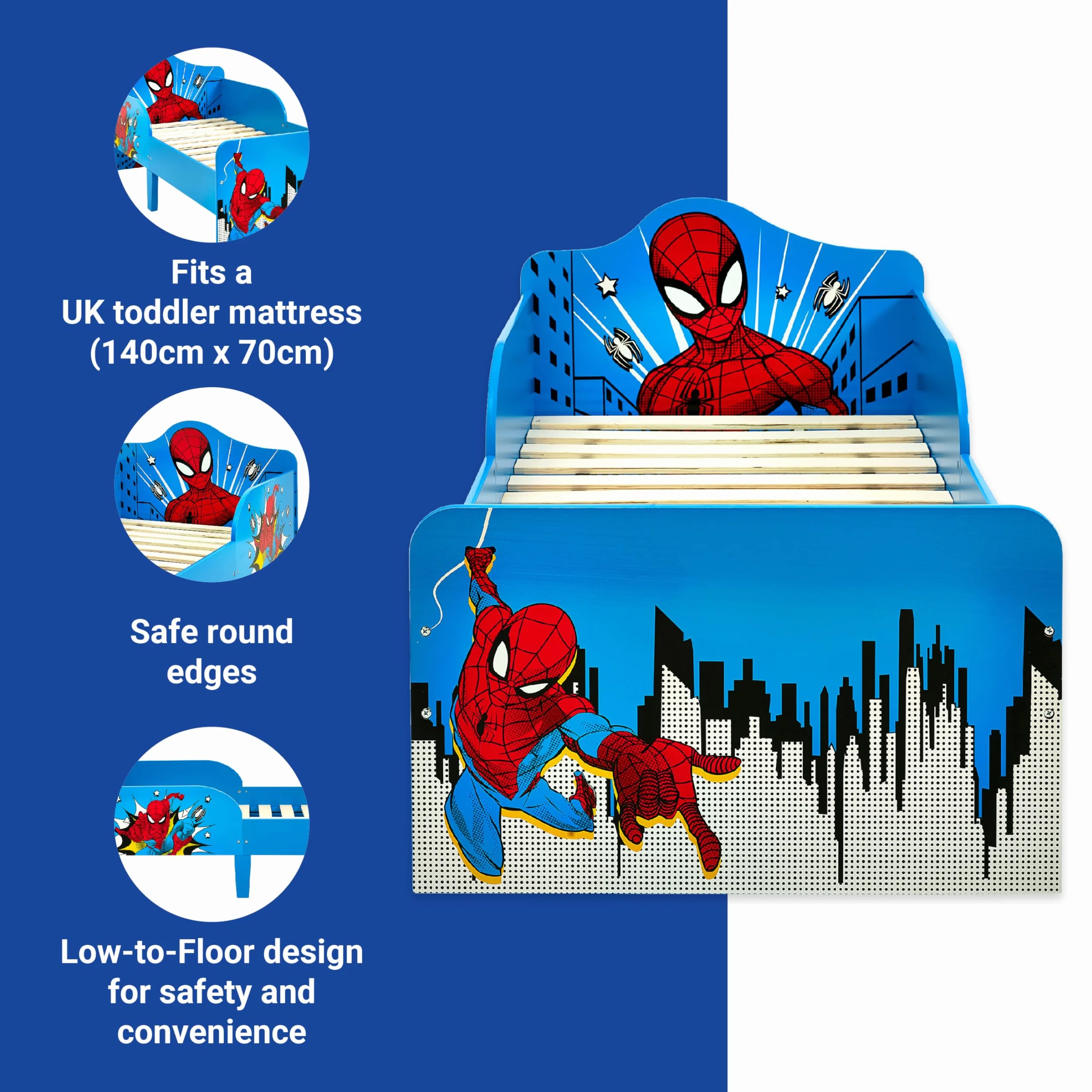 Drewniane łóżko dziecięce Spiderman 75x143 cm
