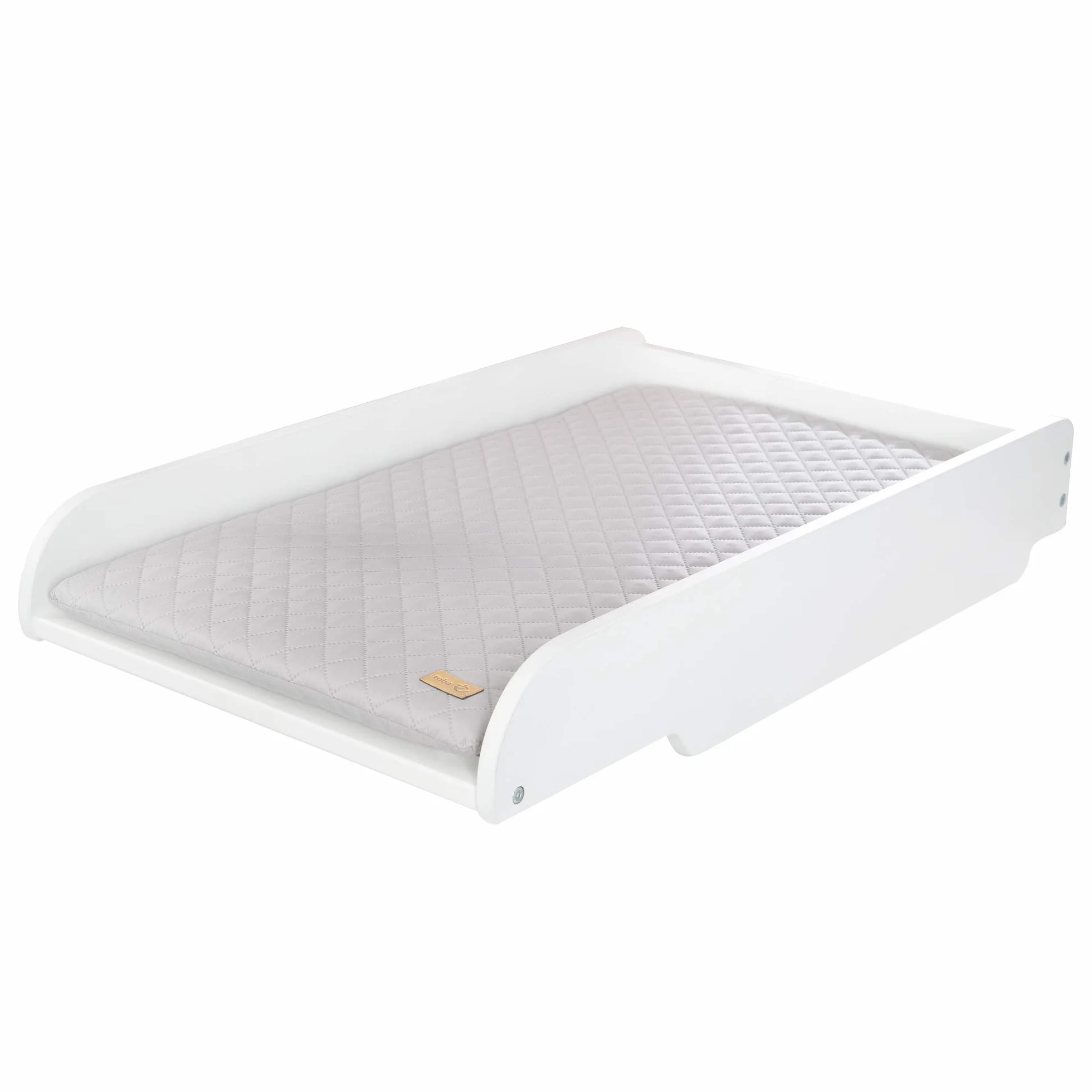 roba Desk wraz z mata do przewijania „roba Style” - stolik do przewijania do umieszczenia na łóżeczkach niemowlęcych i dziecięcych o wymiarach od 60 x 120 do 70 x 140 cm - drewno w kolorze białym
