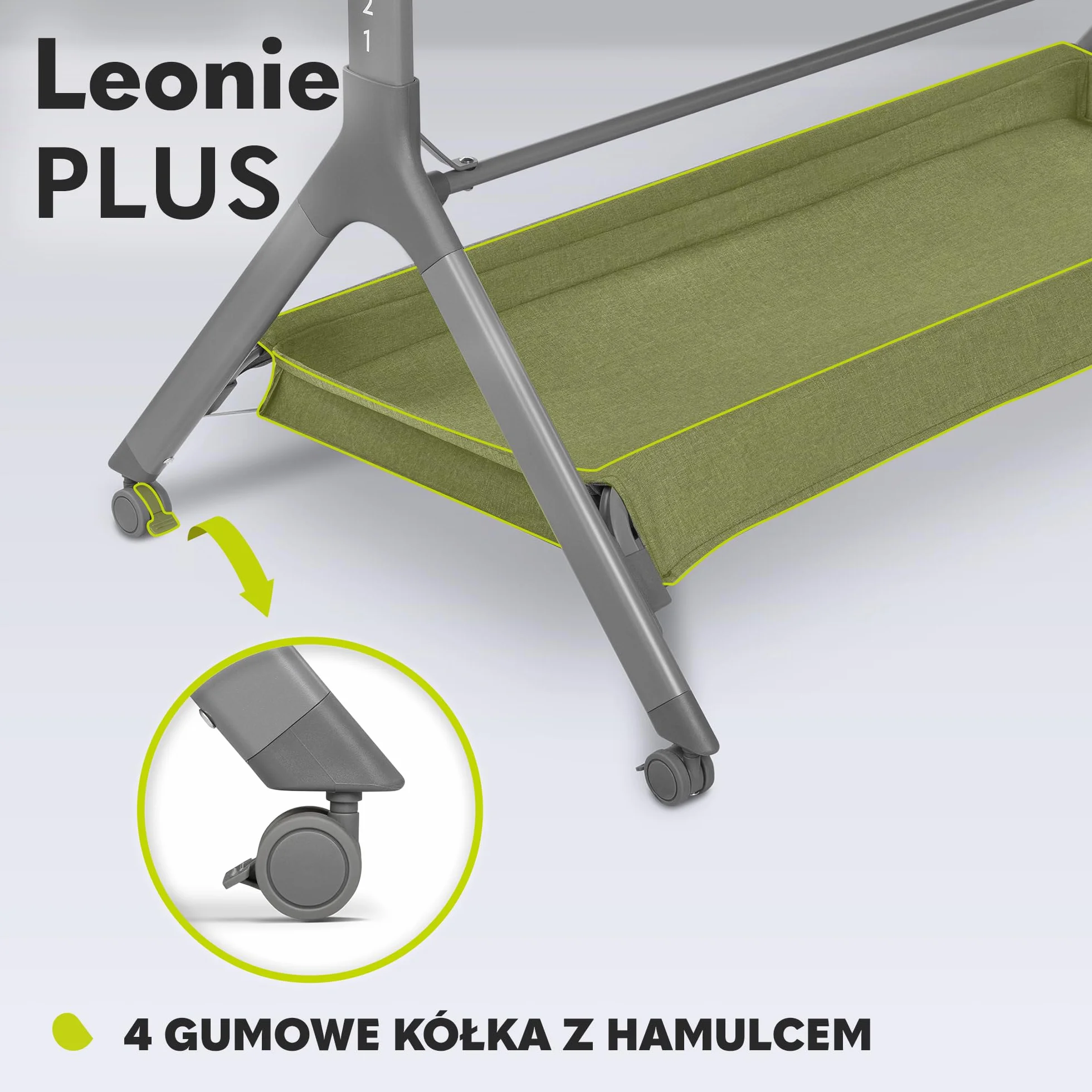 LIONELO LEONIE Plus 3 w 1 Dziecięce Łóżeczko Wolnostojące do 9kg, Łóżeczko Dostawne i Kołyska, Regulacja Wysokości, Przewiewne Ścianki, Odpinany Bok, Kółka z Hamulcem Duży Kosz