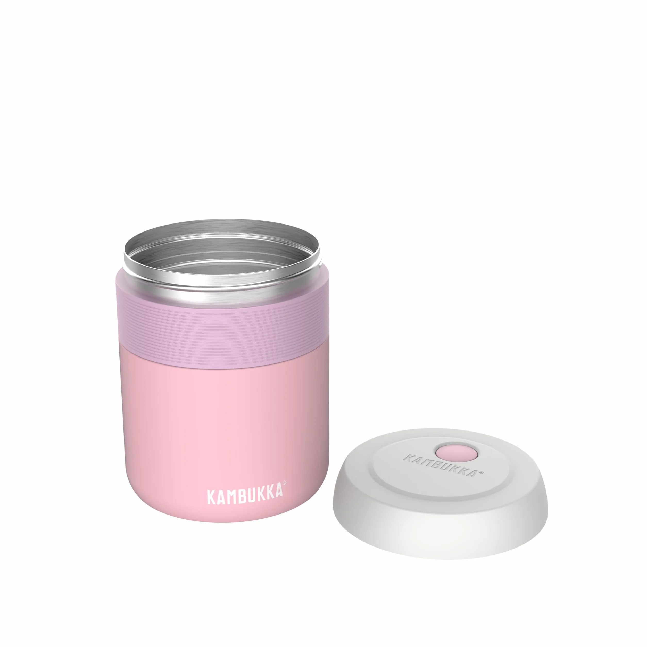 Kambukka Bora 600 ml Baby Pink – termos obiadowy/pojemnik termiczny na jedzenie, szczelny, stal 18/8, BPA free, utrzymuje ciepło do 9 h