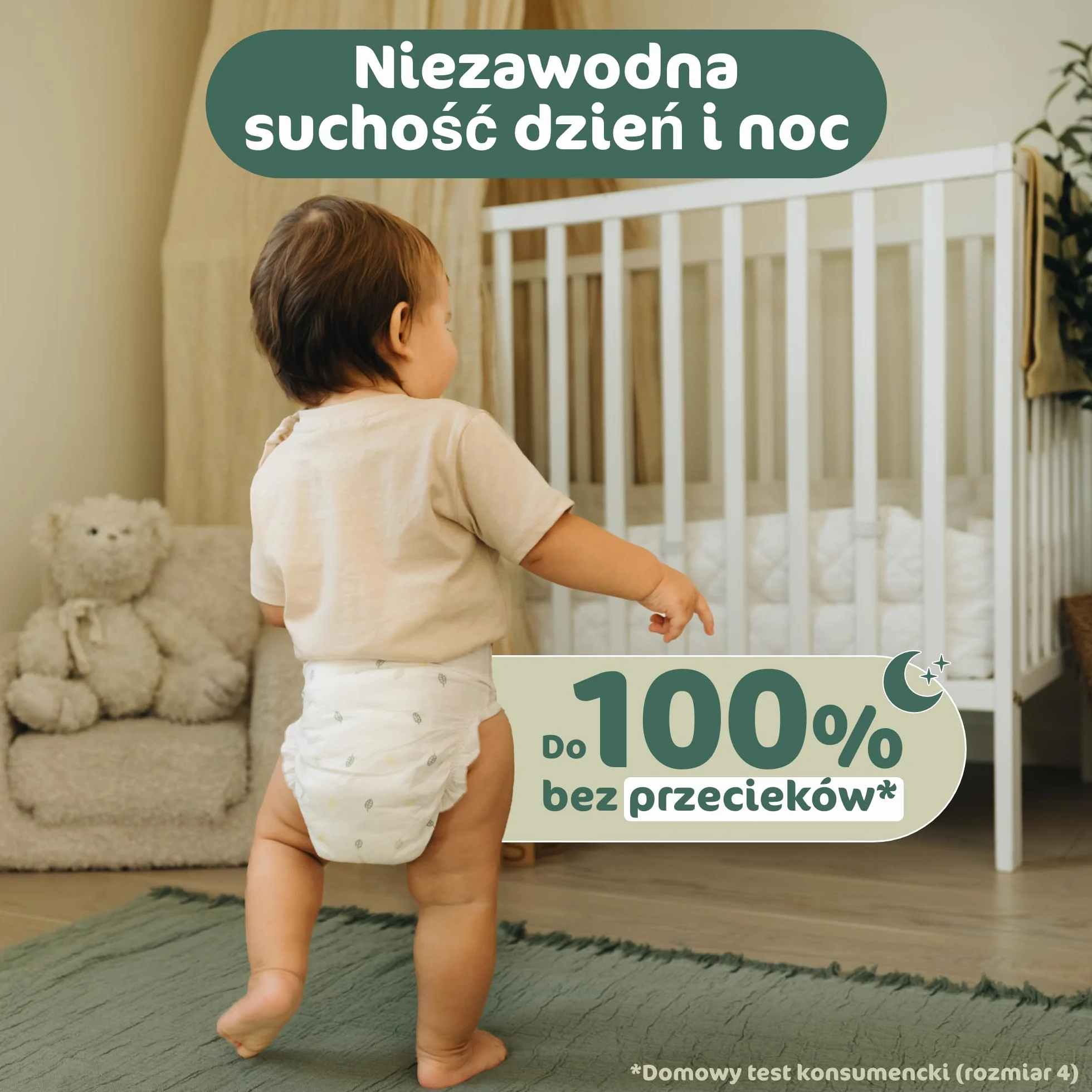 Naty BioEmbrace Pieluchy dla niemowląt | Certyfikowane bezpieczne dla skóry | Ochrona do 100% | Roślinna miękkość | Bez chloru | Rozmiar 5 (11–25 kg), 80 szt