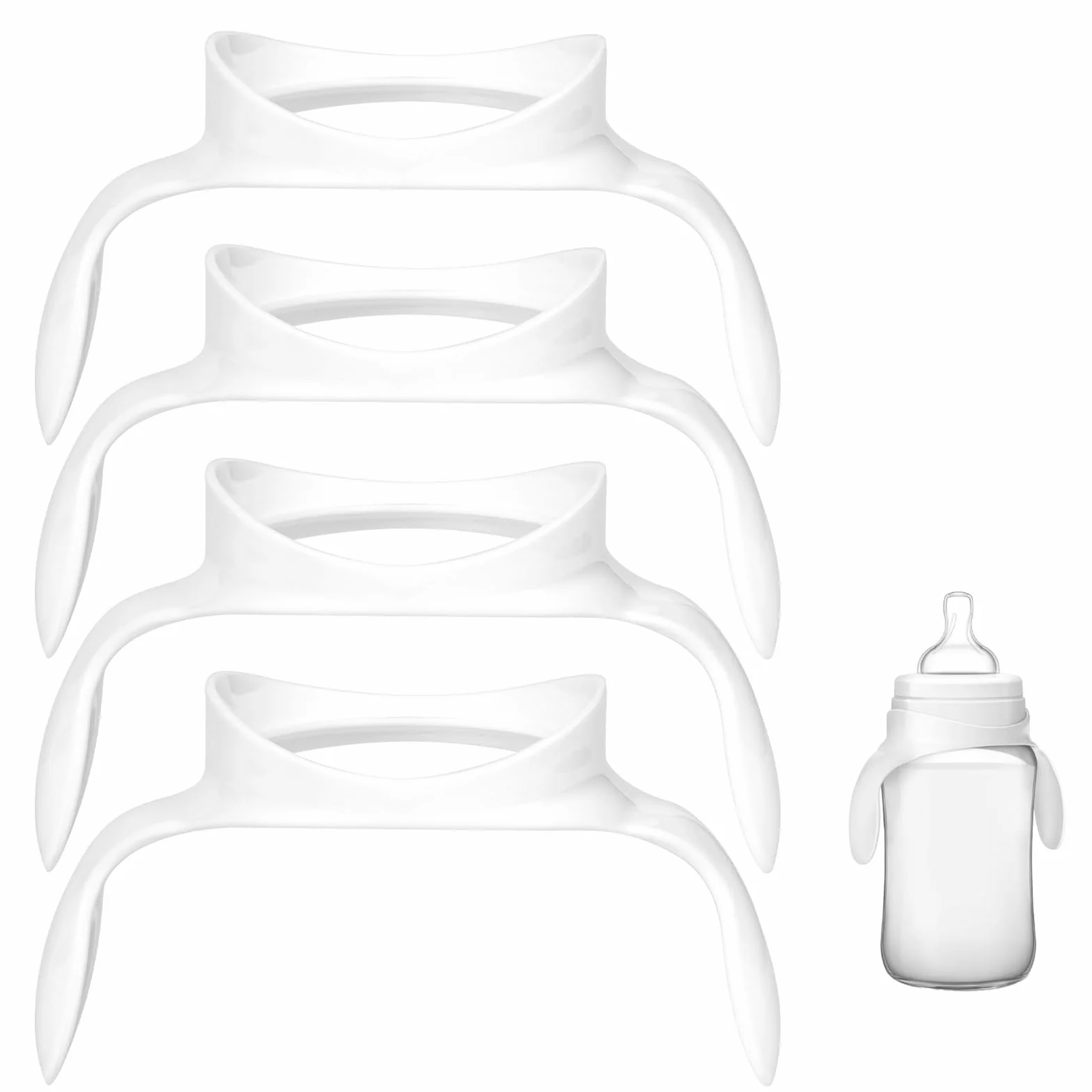 4szt Uchwyty na Butelki dla Niemowlat do Philips Avent Butelek Antykolkowych, Ergonomiczne Uchwyty na Butelki dla Niemowlat Akcesoria do Philips Avent Butelek, Pozwól Dziecku Byc Niezaleznym