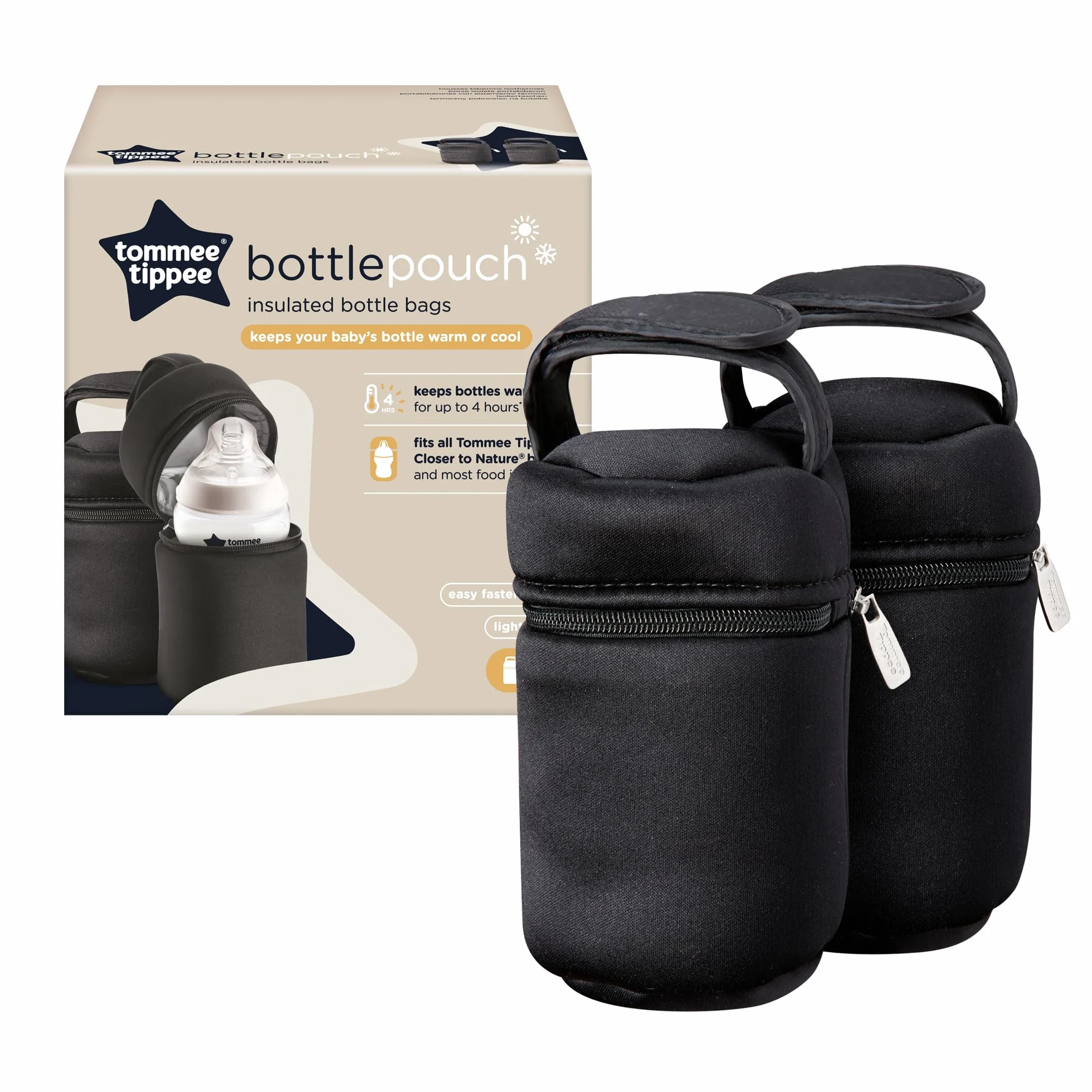 Tommee Tippee Closer to Nature Insulated Bottle Bag, Pack of 2