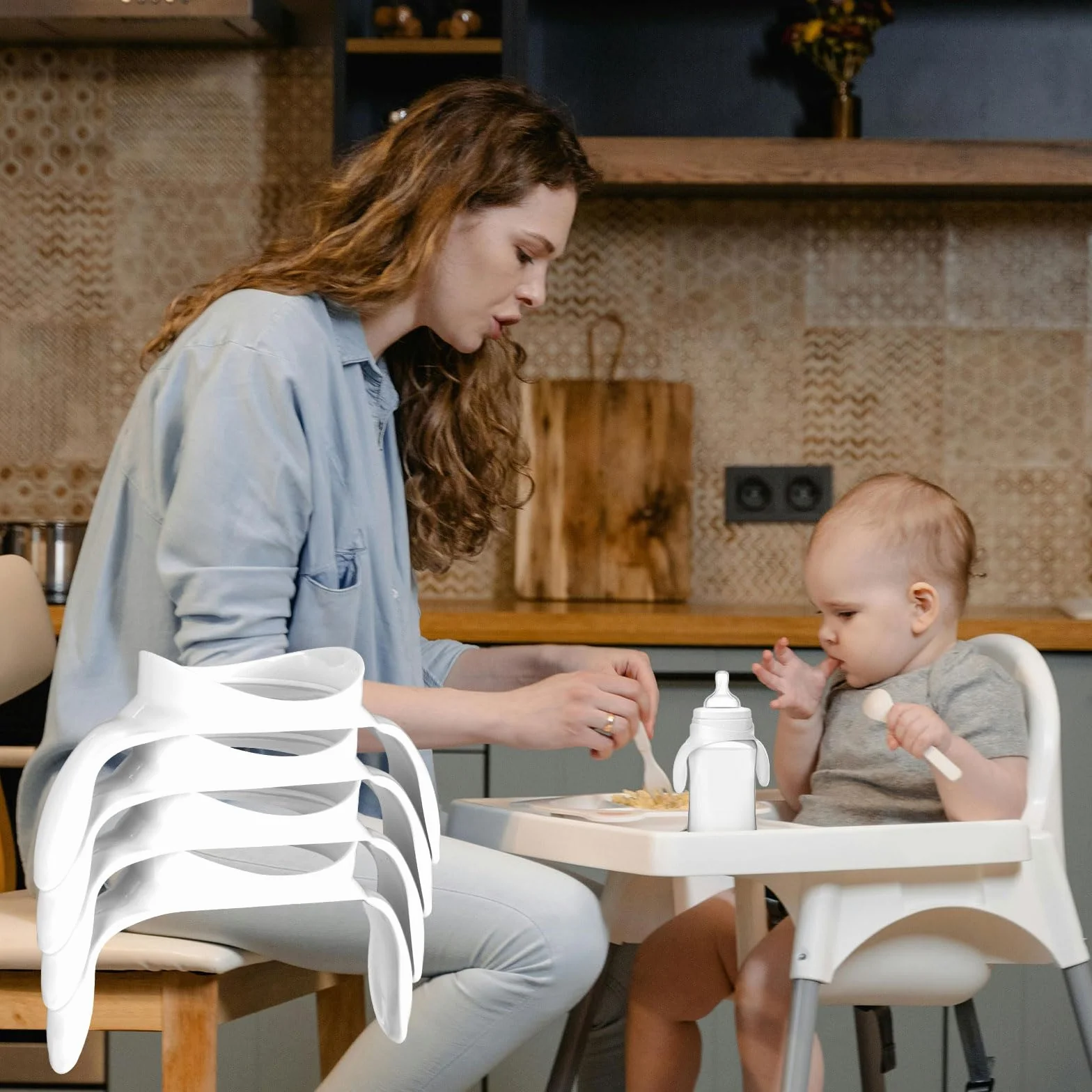 4szt Uchwyty na Butelki dla Niemowlat do Philips Avent Butelek Antykolkowych, Ergonomiczne Uchwyty na Butelki dla Niemowlat Akcesoria do Philips Avent Butelek, Pozwól Dziecku Byc Niezaleznym