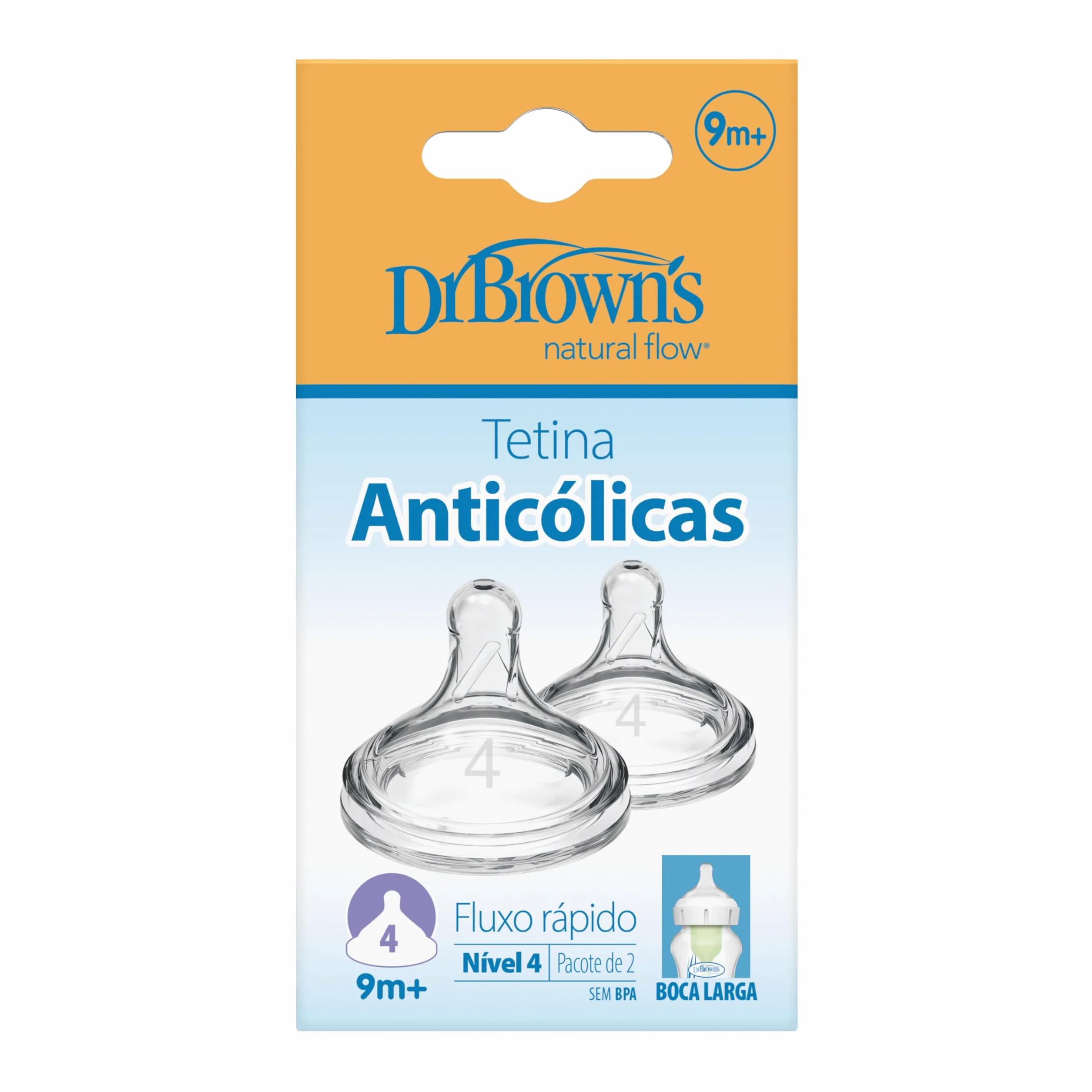 Dr. Brown's Options +, silikonowy z szerokim otworem poziom 4, 9 miesięcy
