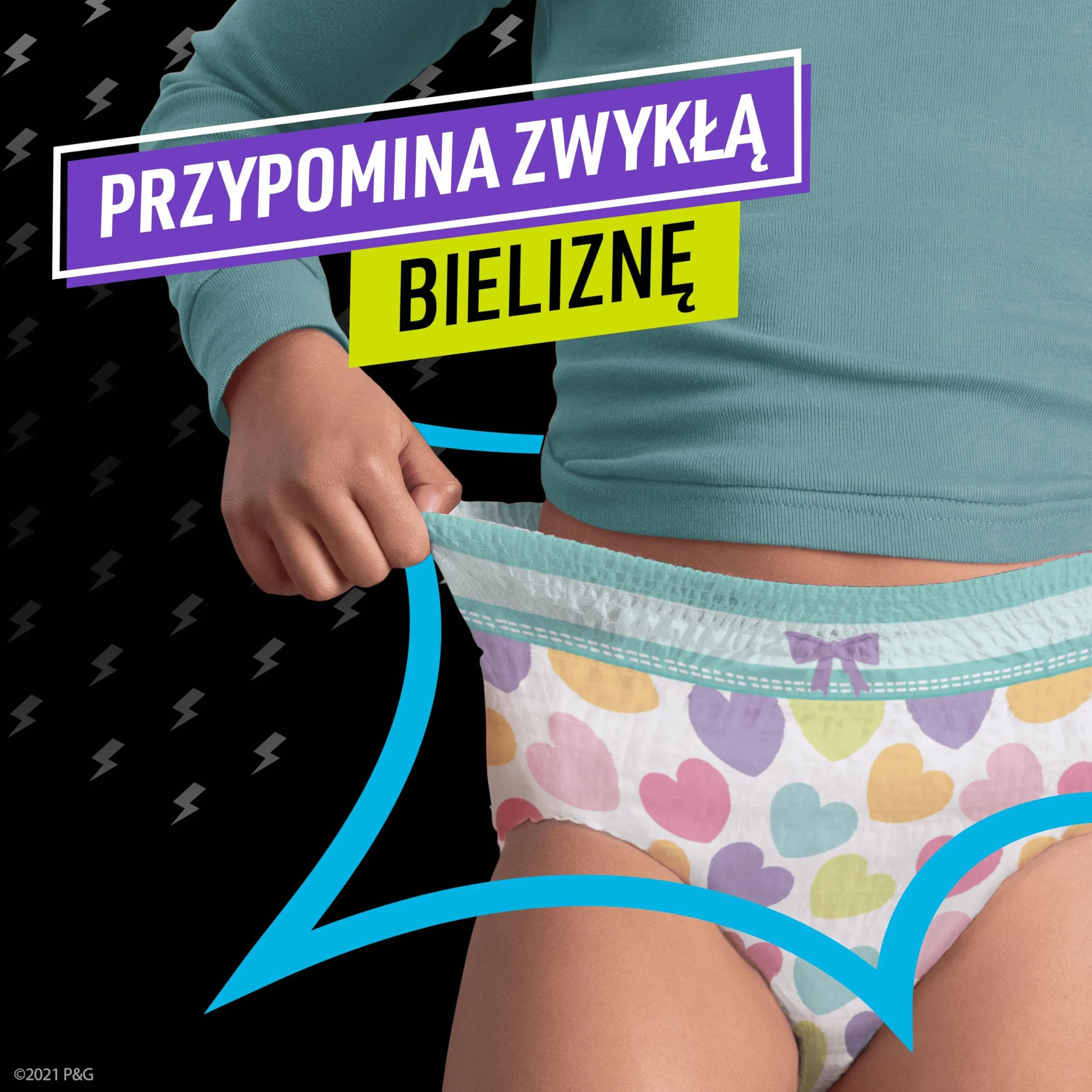 Ninjamas Statki kosmiczna chłonna bielizna na noc, 60 pary pieluchomajtek, 7 lata, 17kg-30kg, ochrona przed przeciekaniem przez całą noc