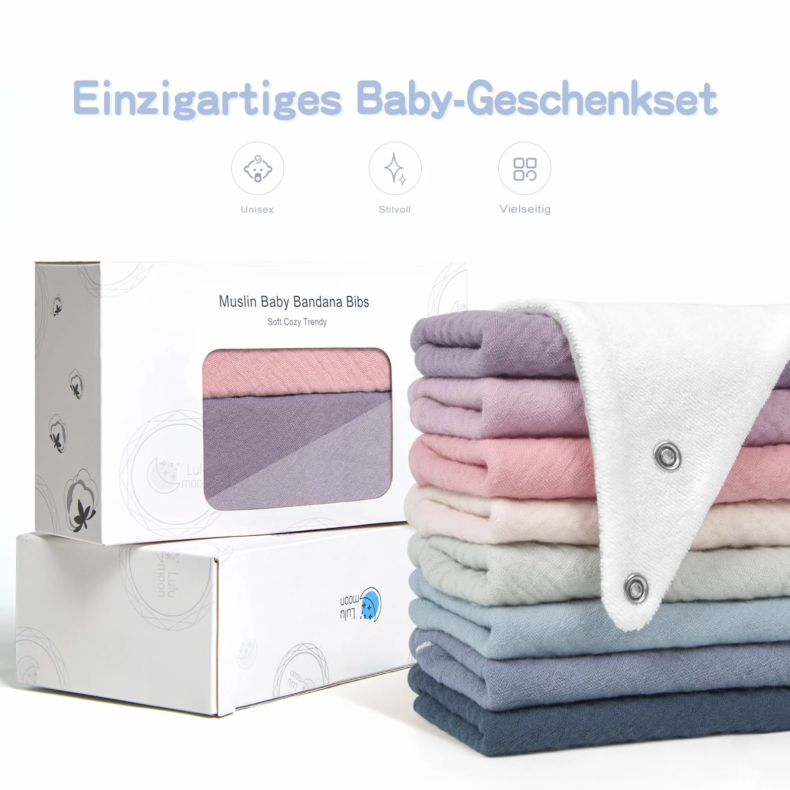 lulumoon śliniaczek dla niemowląt Uniseks - niemowlęta Lätzchen Baby (8 w zestawie)