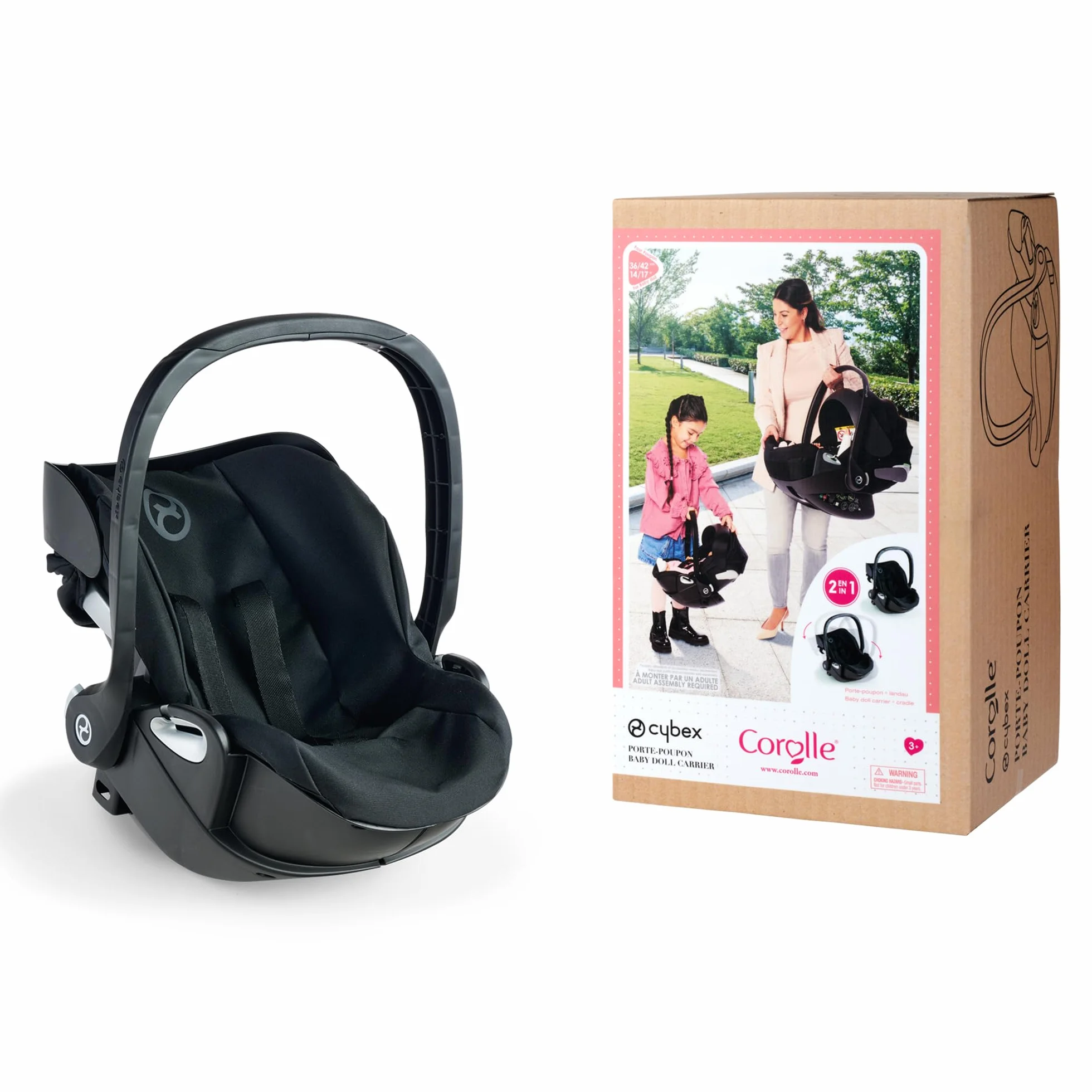 Corolle - 9000141880 - Cybex 2 w 1 Poupon Holder, czarny, akcesoria, dla ośmiornic 36 i 42 cm, od 3 lat