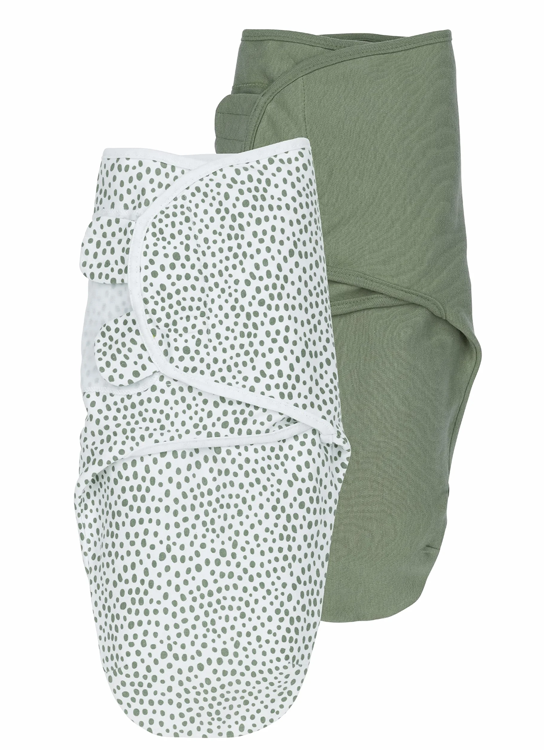 Meyco Baby Cheetah/Uni Pucksack 2-pack, (tkanina puck dla niemowląt od 0-3 miesięcy, miękki komfort snu, oddychająca i pochłaniająca wilgoć, pomoc w zasypianiu), leśna zieleń