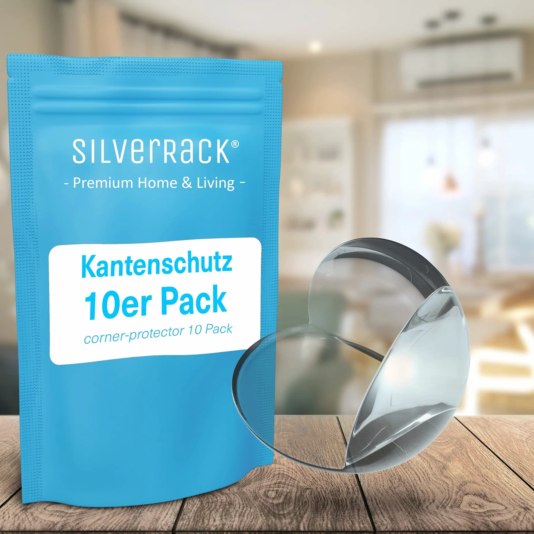 SilverRack® nakładki narożne i krawędziowe dla niemowląt, przezroczyste [10 sztuk] - ochrona krawędzi mebli jako doskonała ochrona przed uderzeniami dla niemowląt i dzieci - zabezpieczenie mebli dla