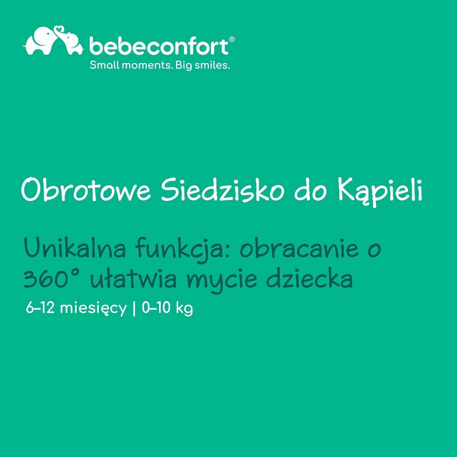 Obrotowe Siedzisko do Kąpieli Bebeconfort, Siedzisko do Kąpieli, Ergonomiczne, 6-12 miesięcy, 0-10 kg, Beige