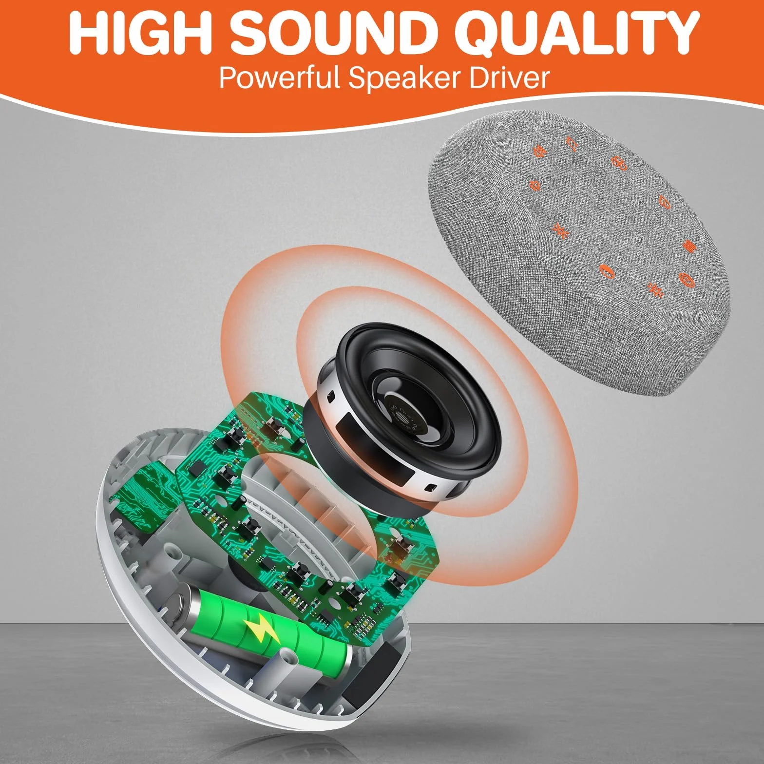 FUNYKICH White Noise Baby, przenośna maszyna z białym szumem dla niemowląt, pomoc w zasypianiu dla niemowląt z 40 muzykami (10 białych szumów) + 7 kolorowych świateł + 4 timery + wiszące pierścienie