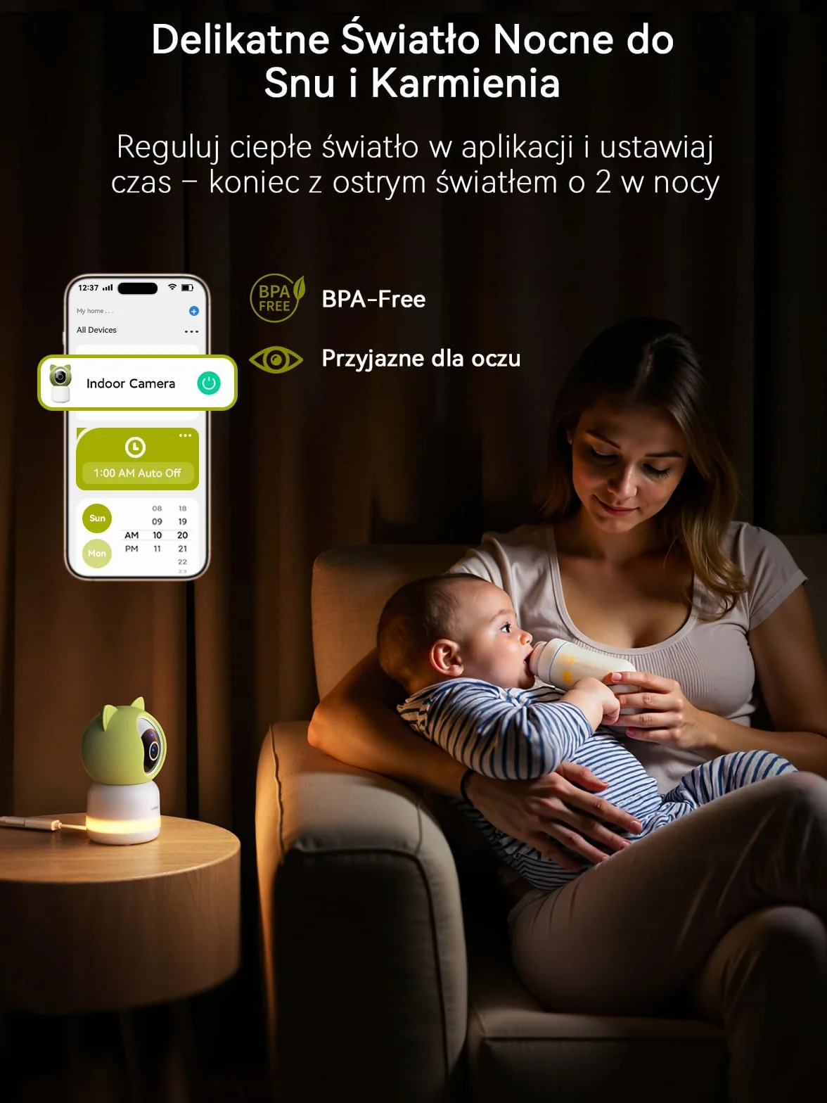 Outinput 2K 4MP Niania Elektroniczna - Elektroniczna Niania z Kamerą Obracaniem 355 °, Wykrywanie AI, śledzenie, Alerty Paszowe, 2 -drożne Rozmowy, Kołysanki, Kontrola Aplikacji