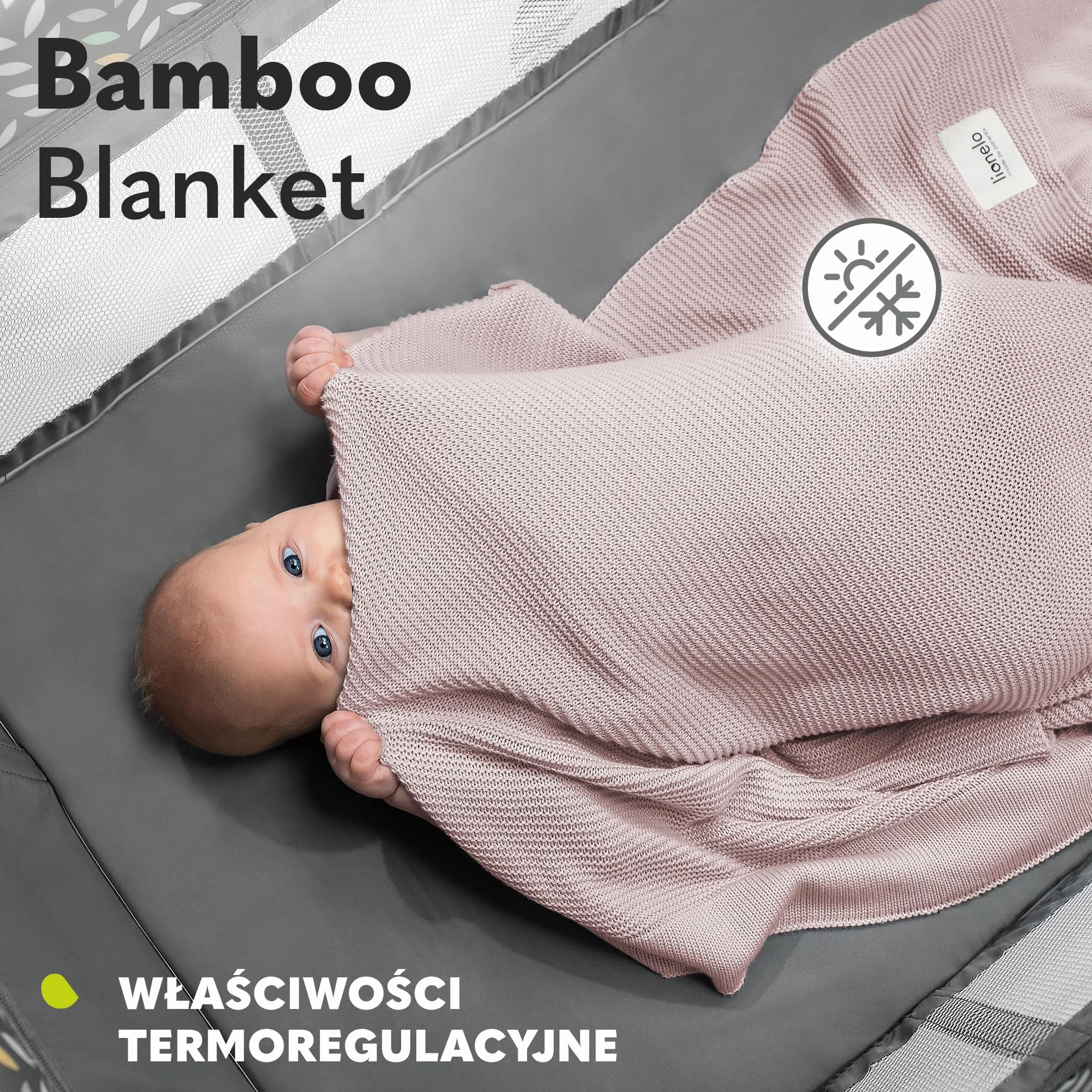 LIONELO Bambusowy Koc dla Niemowląt, Lekki Kocyk Dziecięcy od 1 dnia życia, 100% Bawełna Bambusowa, Miękki, Antybakteryjny, Hipoalergiczny, 100 x 75 cm, Prezent dla Dziecka (Beżowy)