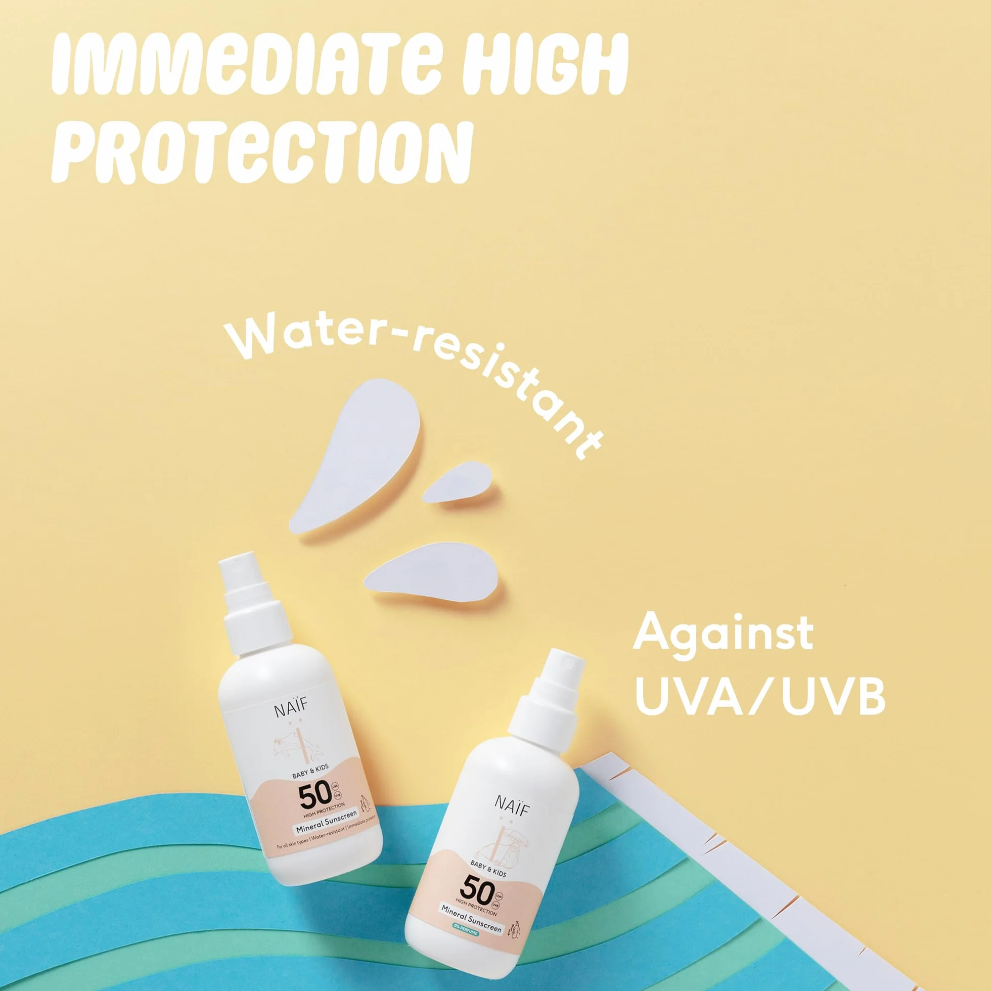Naïf - Mineralny spray przeciwsłoneczny – dla niemowląt i dzieci – LSF 50 – z naturalnymi składnikami – bez olejów mineralnych, silikonów lub mikroplastiku – filtr UV na bazie tlenku cynku – 100 ml