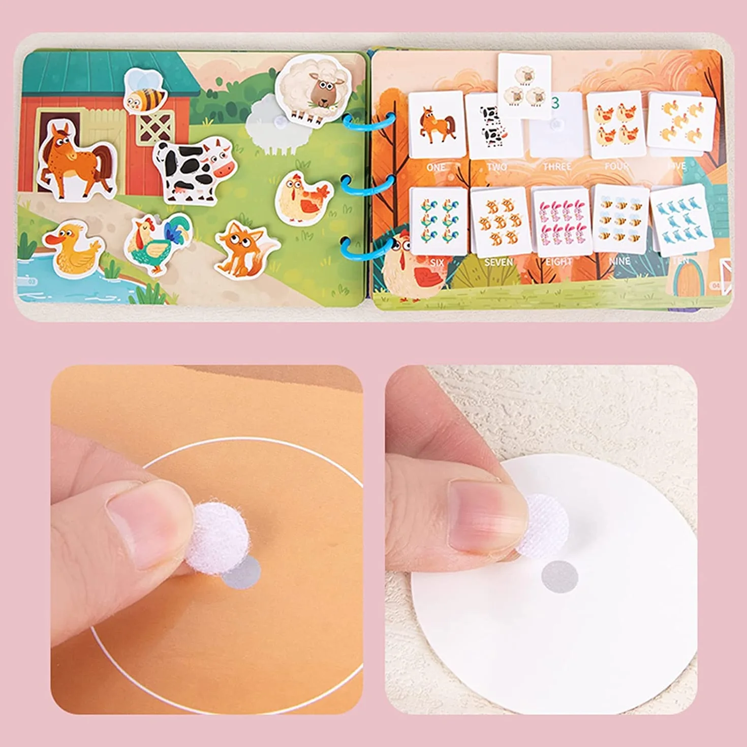 Montessori Quiet Book Busy Book dla dzieci w wieku 14+ lat, spokojna książka, przyklejana książka, ruchliwa książka, sensoryczne zabawki edukacyjne, interaktywna gra dla dzieci