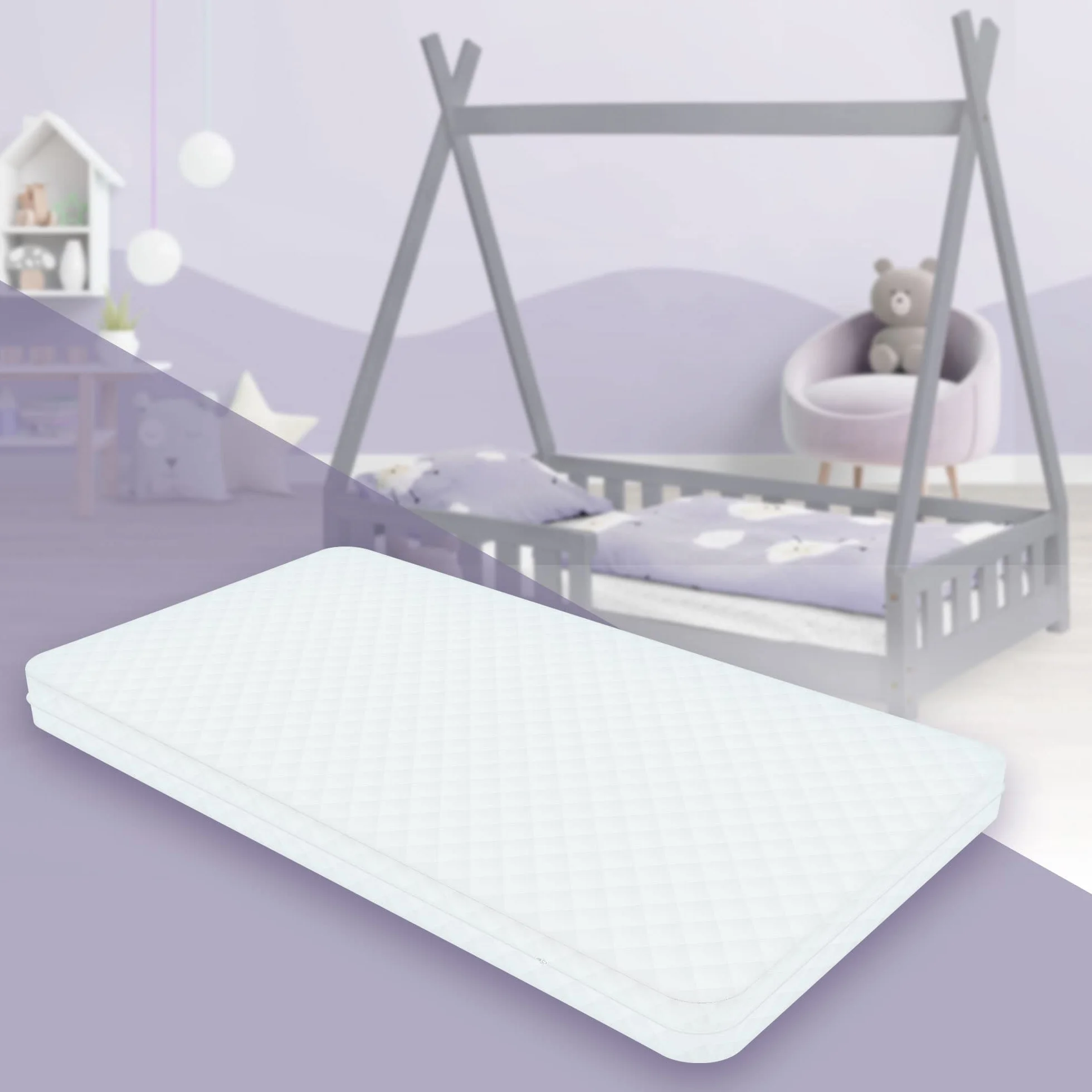 ML-Design materac dziecięcy, 80 x 160 x 10 cm, sprawdzony pod kątem substancji szkodliwych, certyfikat Öko-Tex 100, materac dla juniora z zamkiem błyskawicznym i poszewką nadającą się do prania