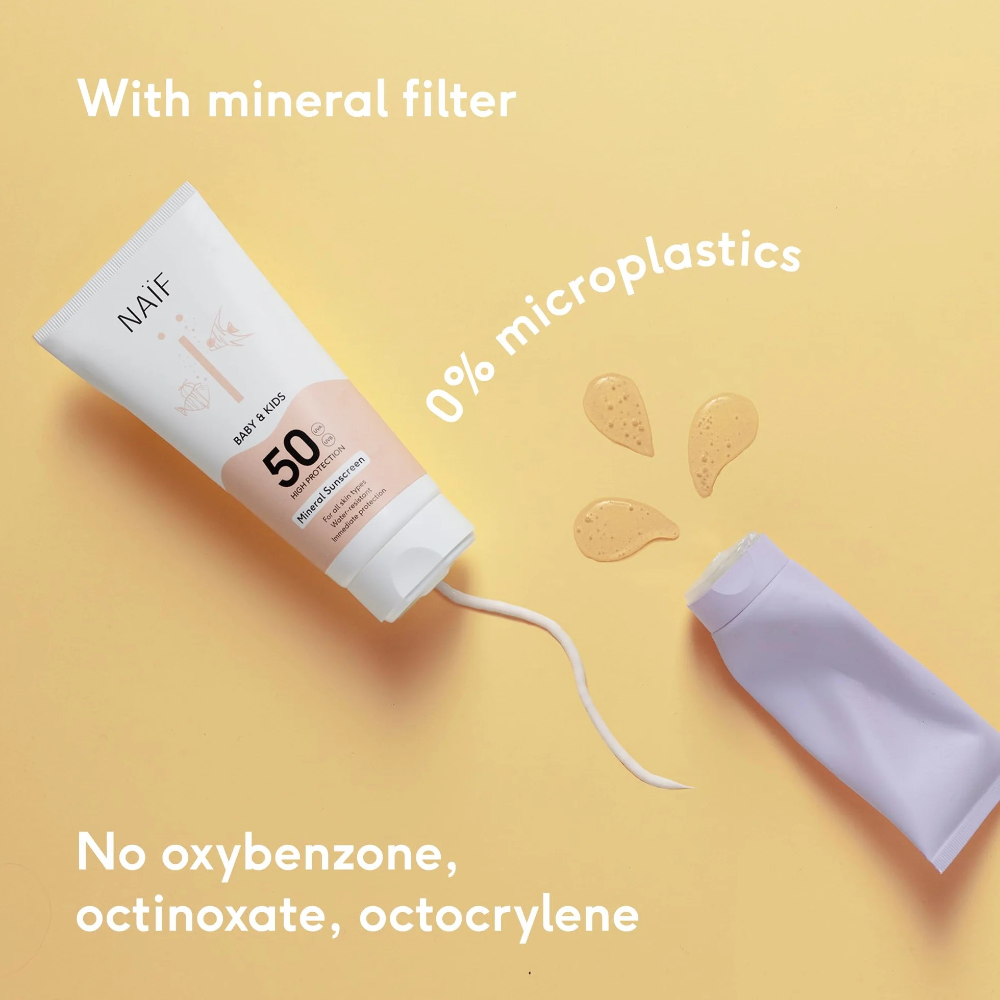 Naïf - Mineralny spray przeciwsłoneczny – dla niemowląt i dzieci – LSF 50 – z naturalnymi składnikami – bez olejów mineralnych, silikonów lub mikroplastiku – filtr UV na bazie tlenku cynku – 100 ml