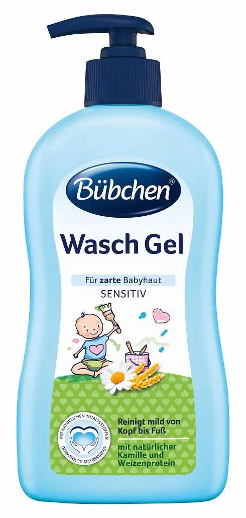 Bübchen żel do mycia delikatnej skóry dziecka, dozownik 400 ml, 2 sztuki w opakowaniu (2 x 400 ml)