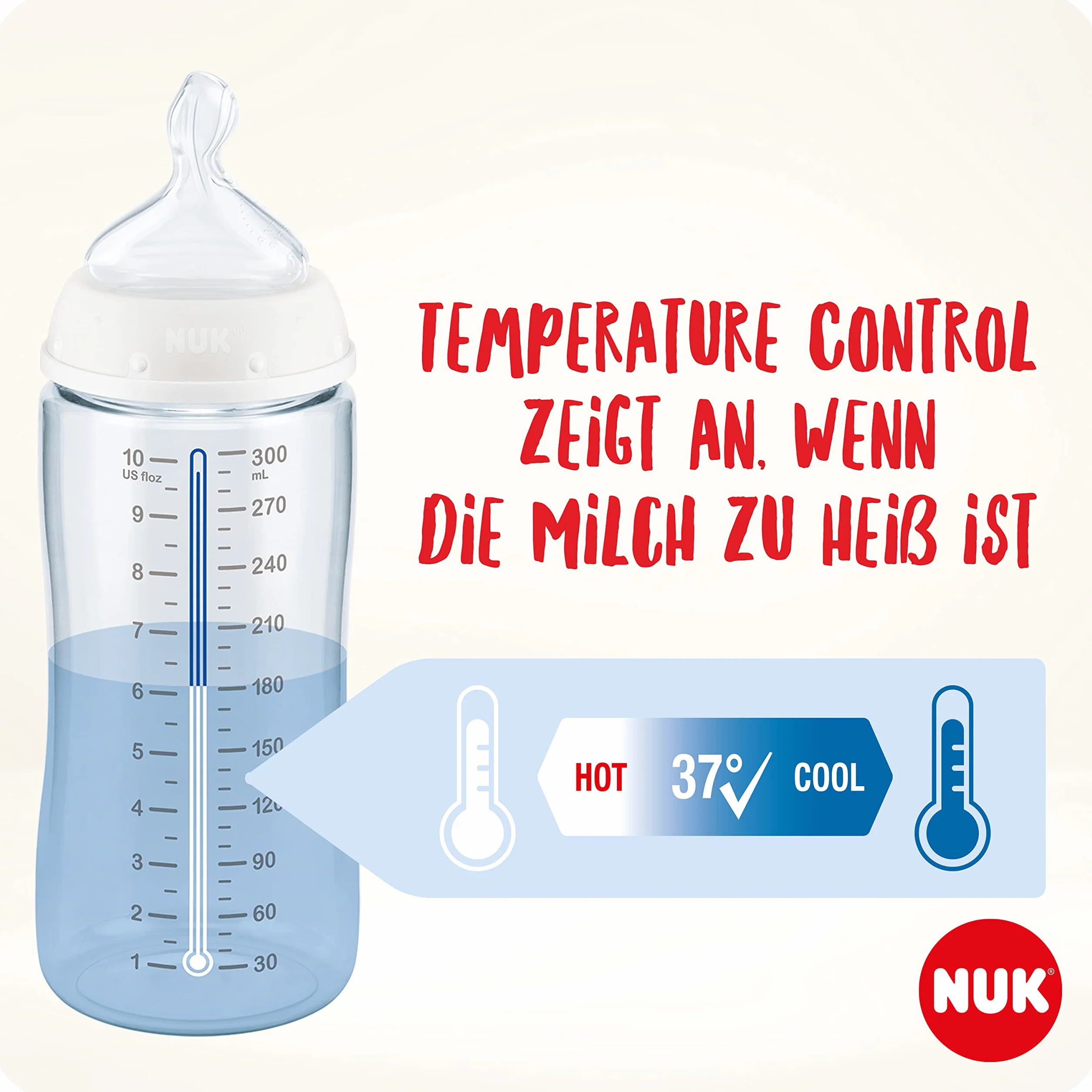 NUK First Choice+ butelki dla niemowląt ze szkła, zestaw startowy | 0 – 6 miesięcy | 4 x butelka dla niemowląt i pudełko na butelki | nie zawiera BPA | serce (neutralne) | 5 sztuk