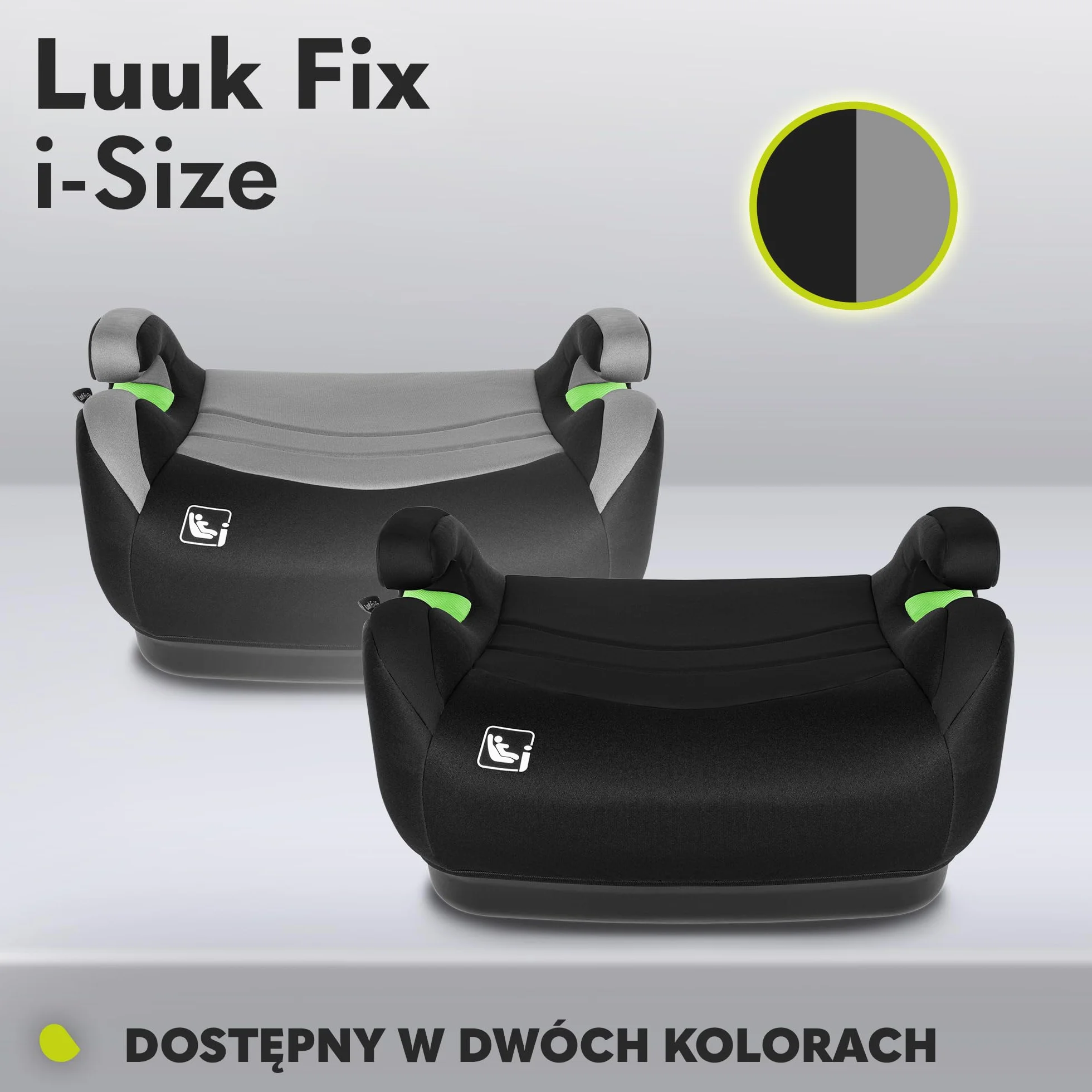 LIONELO LUUK FIX i-Size Podwyższający Fotelik Samochodowy dla Dzieci z ISOFIX, od 22 do 36 kg 125 – 150 cm, Grupa 2 i 3,Wygodne Siedzisko i Podłokietniki, Zdejmowany Pokrowiec