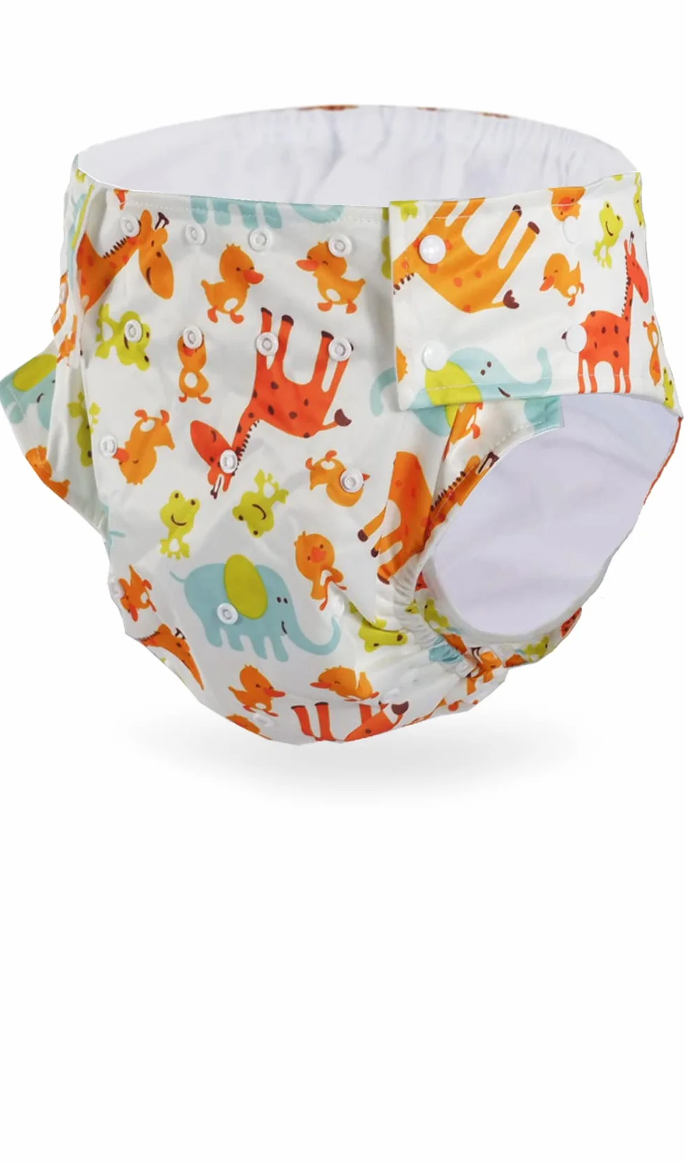 CutiePlusU Pieluchy materiałowe dla dorosłych, nadaje się do prania, regulowana, wielokrotnego użytku, oddychająca, zabezpieczona przed wyciekiem, Giraffe, L