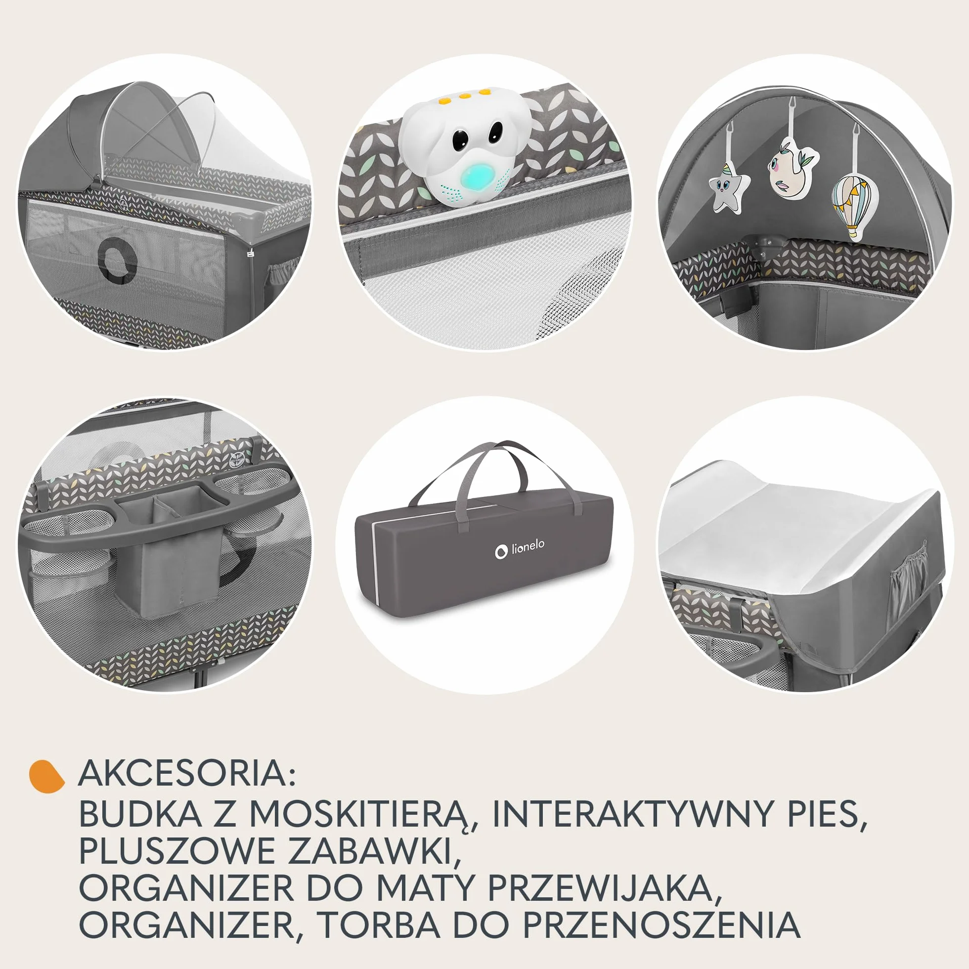 Lionelo LO-SVEN PLUS GREY SCANDI Wielofunkcyjne Łóżeczko dla Dzieci, Grey Scandi, 125 x 77 x 65 cm