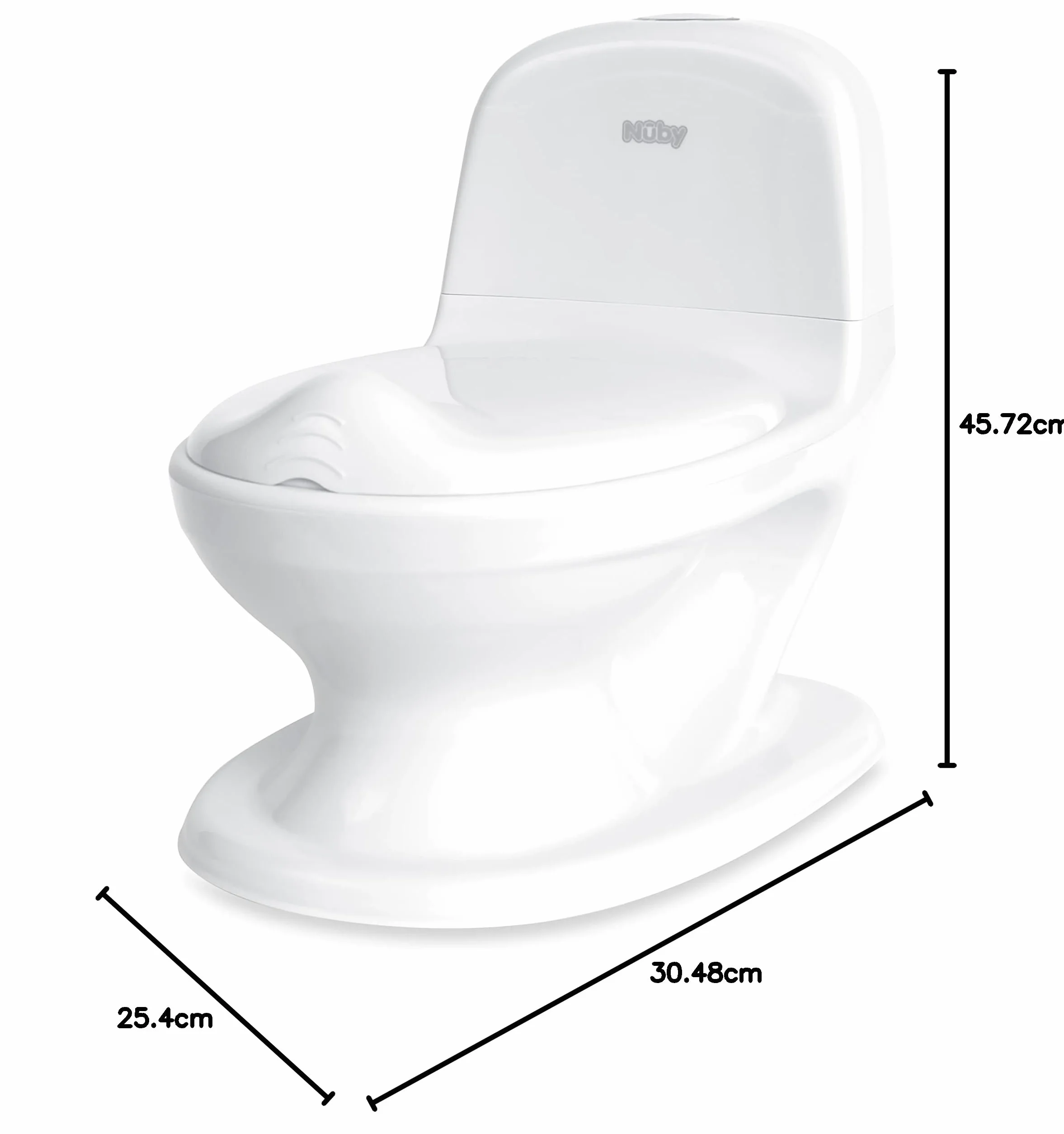 Nuby Dr. Talbot's - My Real Potty - Dziecięca toaleta z dźwiękiem spłuczki - Nauka korzystania z toalety - Trening nocnika - Z prawdziwym dźwiękiem i bateriami - Kolor biały - Od 18 miesiąca życia