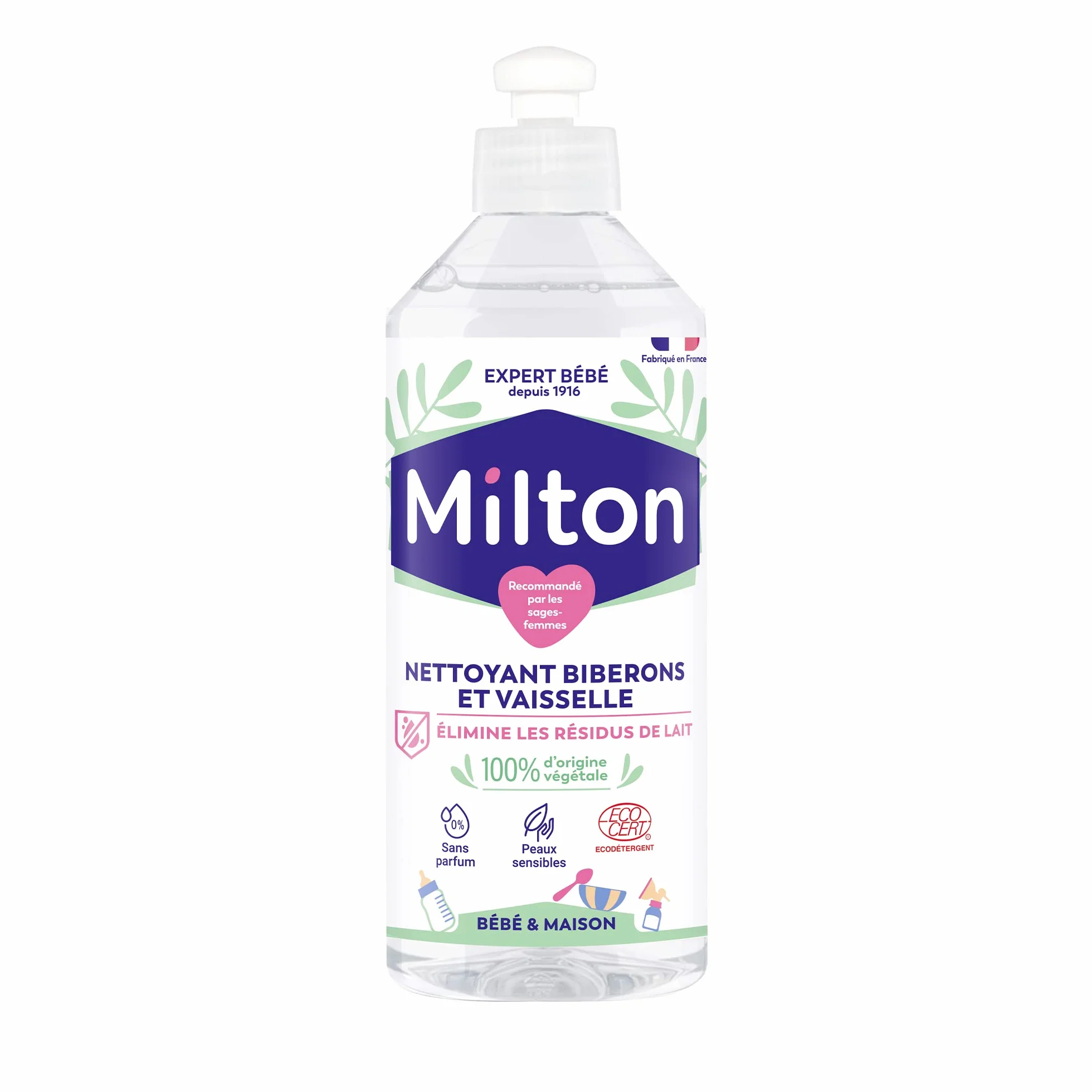 Milton Środek do czyszczenia butelek dla niemowląt 500 ml – opracowany specjalnie do usuwania wszystkich resztek mleka odpowiedzialnych za rozwój szkodliwych bakterii