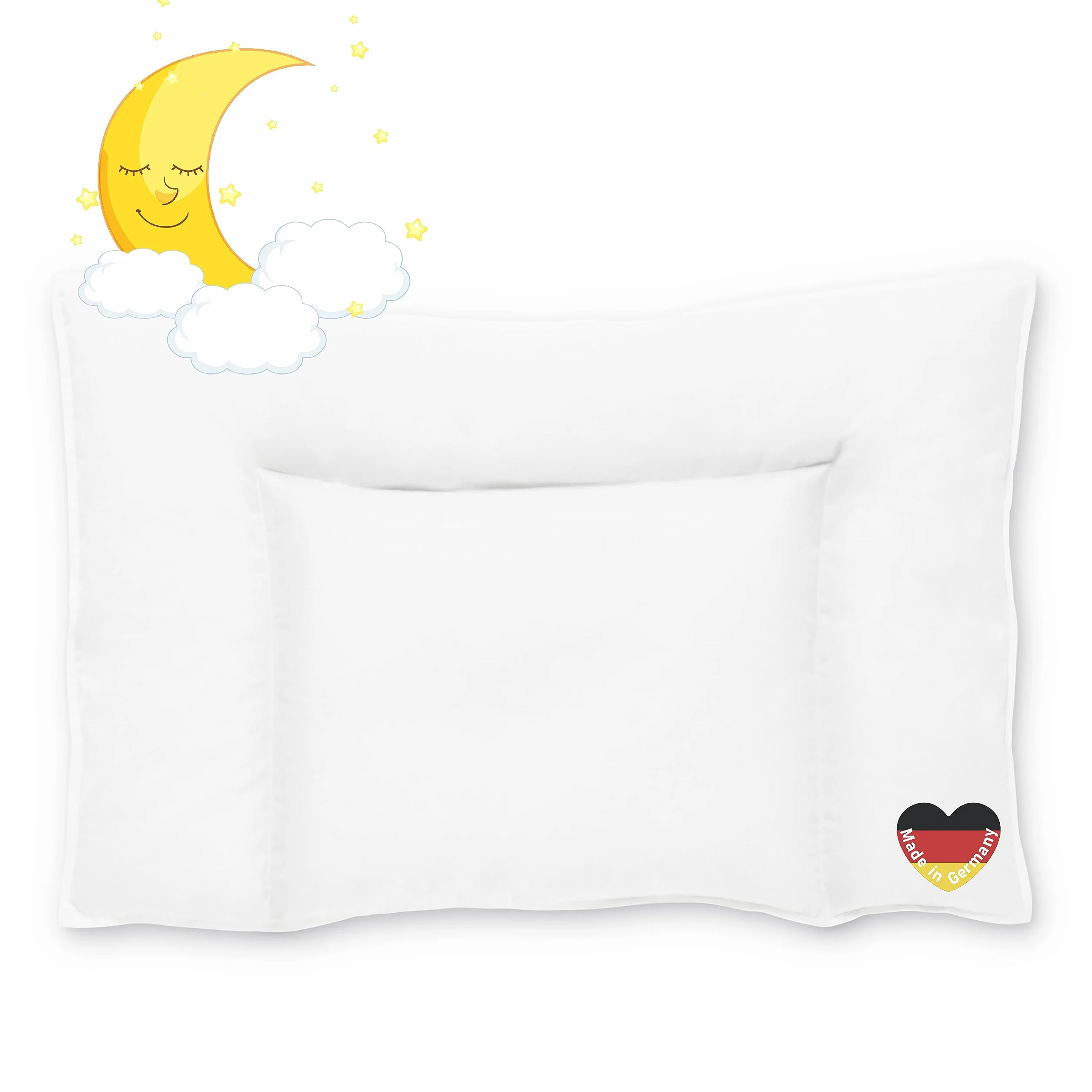 Koru Kids® Poduszka dziecięca 40 x 60 cm – 100% kanadyjski puch – poduszka dziecięca 40 x 60 – nadaje się do prania w 60 stopniach – Öko-Tex – poduszka dla dzieci – Made in Germany – wypełnienie 180 g