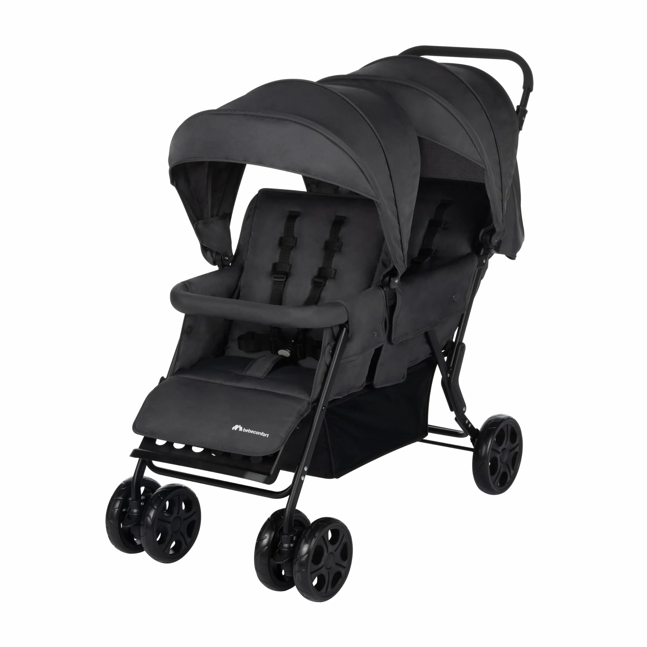 Bebeconfort Teamy Wózek, dla Bliźniąt, od Urodzenia do 4 roku, 0–22 kg, Mineral Graphite (Grafit)