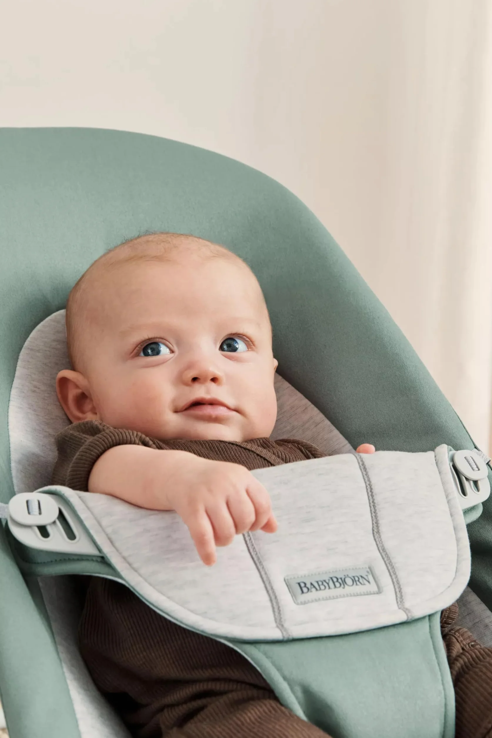 BabyBjörn Huśtawka dziecięca Balance Soft,tkana/Jersey, szaro-zielony/szary
