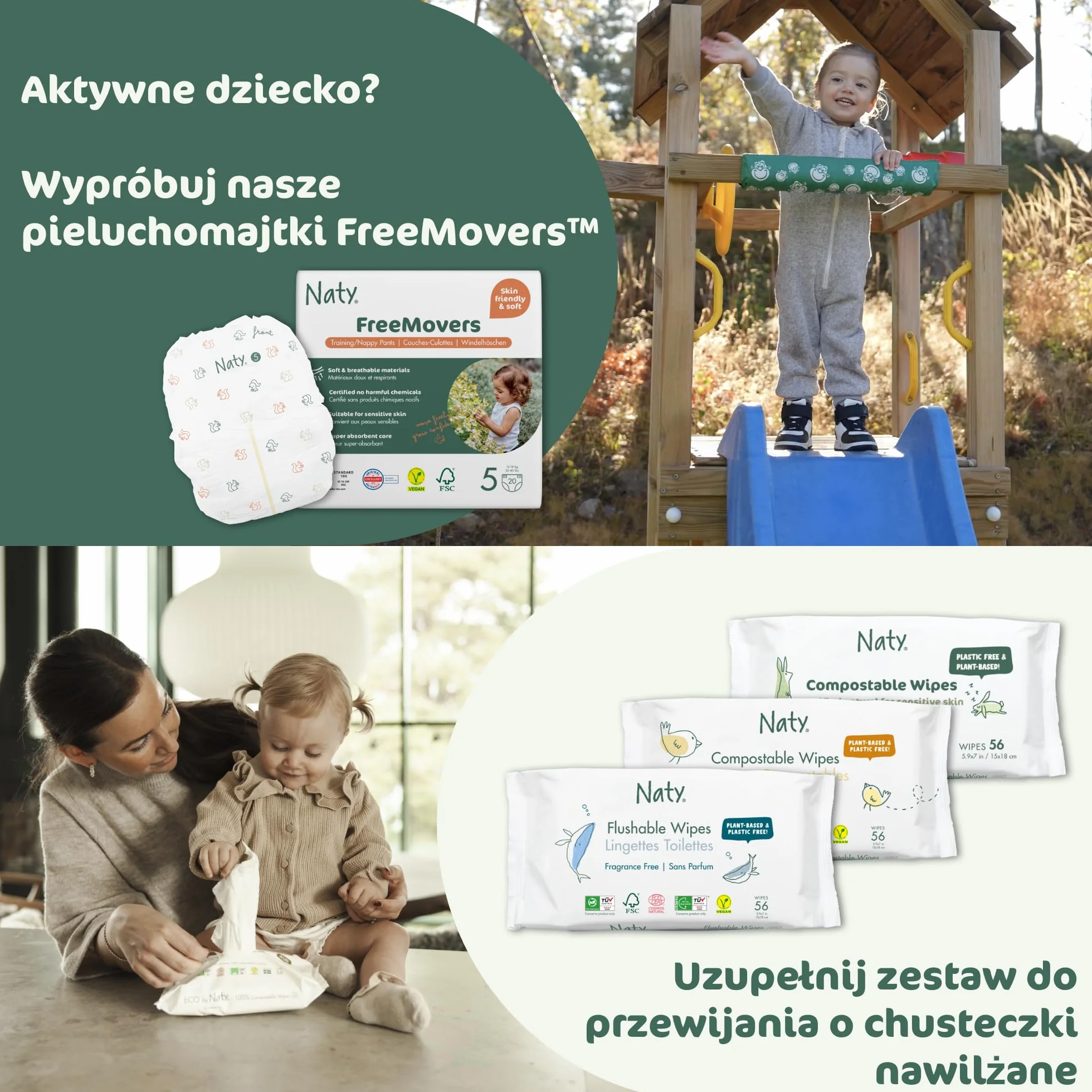 Naty BioEmbrace Pieluchy dla niemowląt | Certyfikowane bezpieczne dla skóry | Ochrona do 100% | Roślinna miękkość | Bez chloru | Rozmiar 5 (11–25 kg), 80 szt