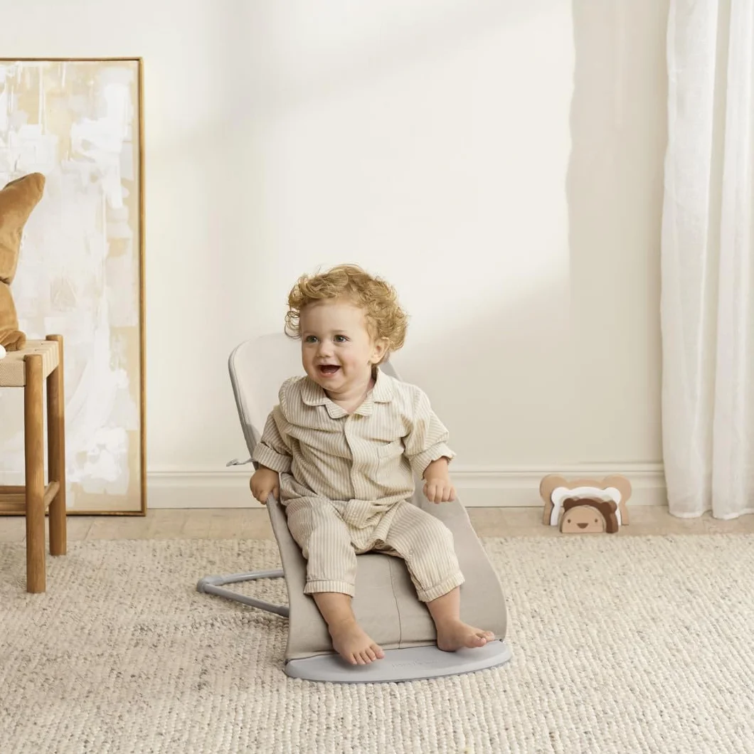 BabyBjörn Bouncer Bliss, tkany melanż, jasnobeżowy