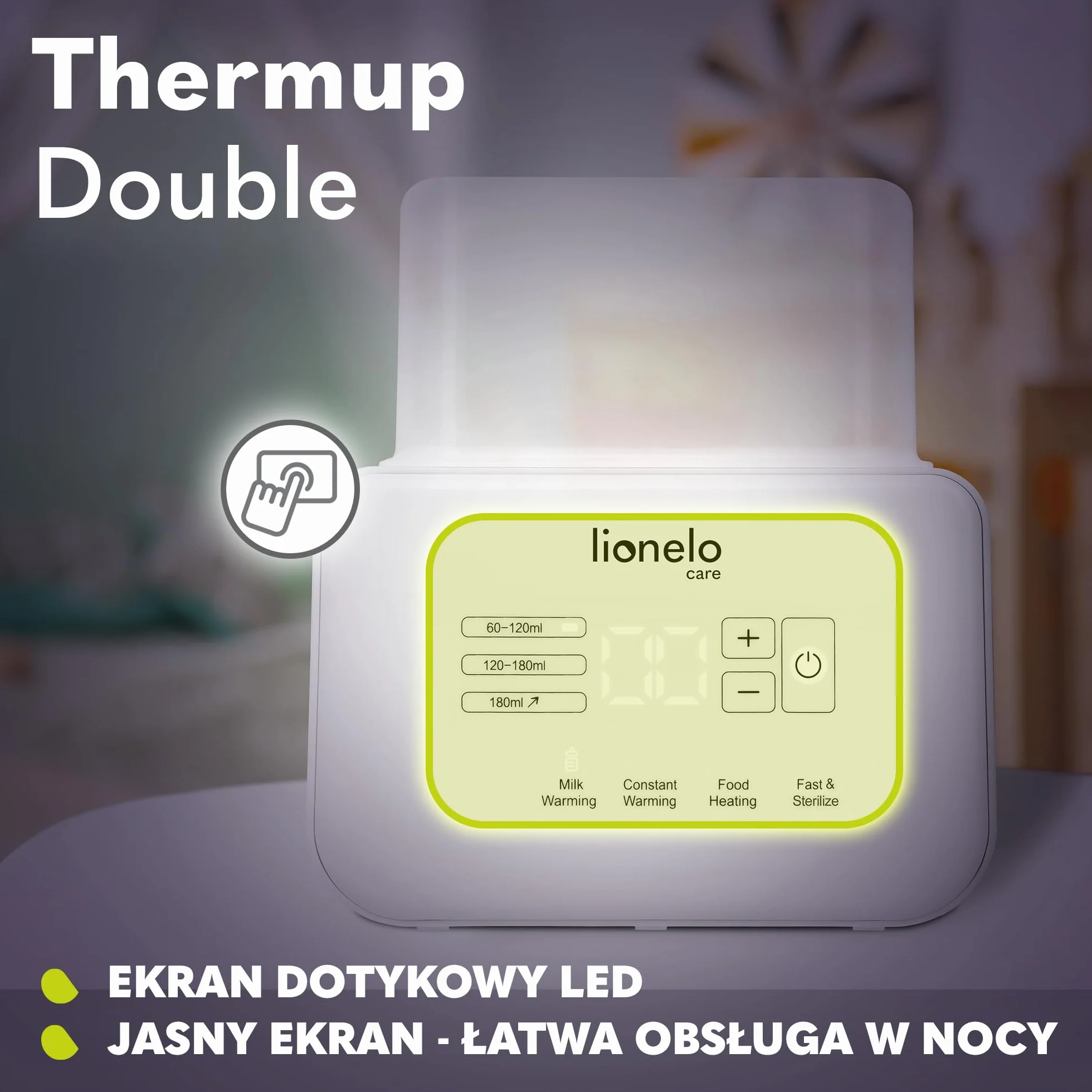 Lionelo C-THERMUP DOUBLE WHITE Podgrzewacz, Biały, ‎13,5 x 20,5 x 22,5 cm; 750 g
