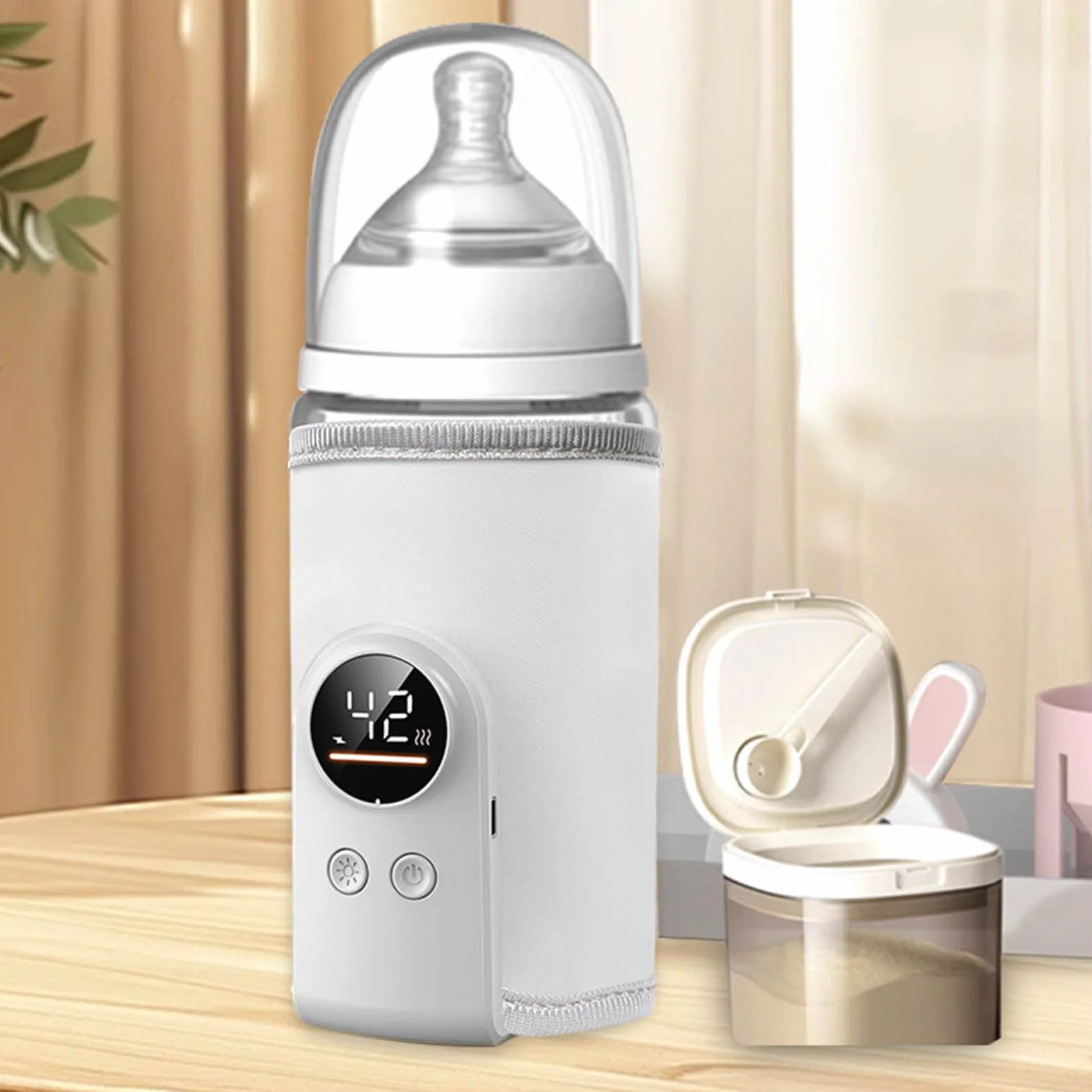Bottle Warmer - USB Bottle Milk Warmer | Portable Bottles Warming With Fast Heating, Milk Heater For Feeding Nursery Home Travel Camping Car Safety Infant Use