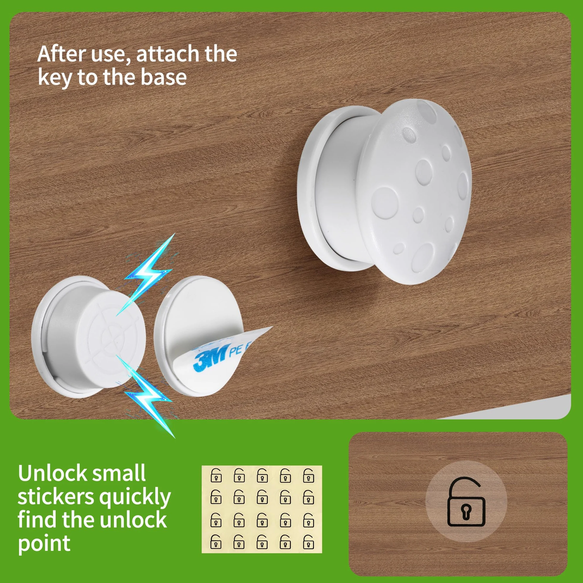 Kindersicherung Schrank,Magnetisches Schrankschloss,Unsichtbare Kindersicherung Schrank,Weiß, 12 Schlösser + 3 Schlüssel