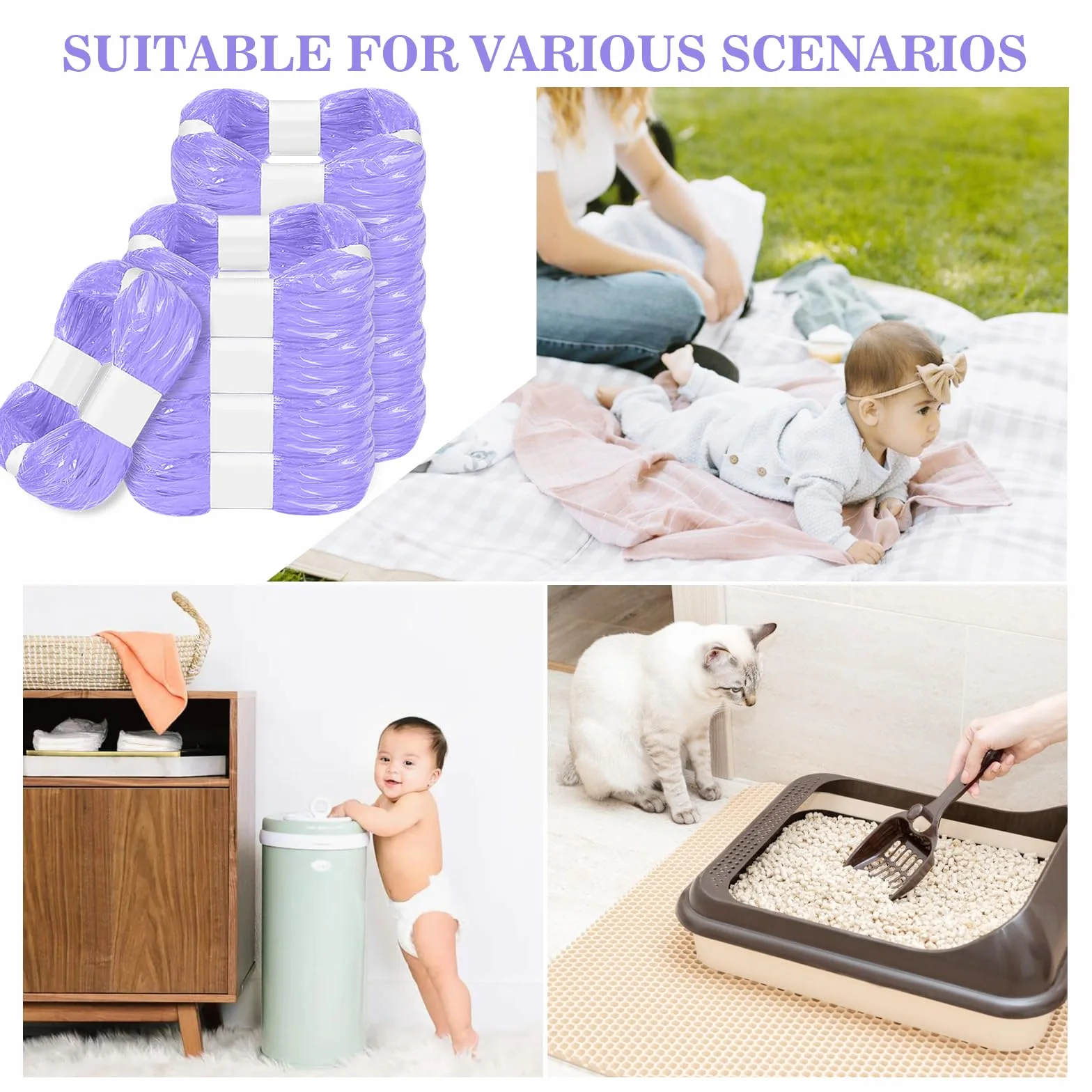 10 sztuk pojemników na pieluchy, pojemniki do uzupełniania, folia do przewijania, bezzapachowa, zagęszczona, do napełniania pojemników, kompatybilne z Tommee Tippee, Angelcare, LitterLocker,