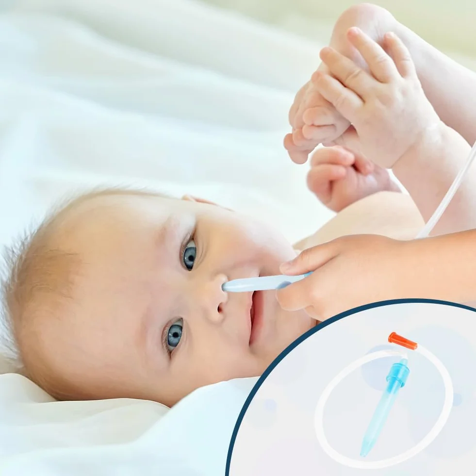 Aolso Aspirator do wydzieliny z nosa, aspirator do nosa dla dzieci, z 40 dodatkowymi filtrami higienicznymi, miękkimi silikonowymi końcówkami, do wielokrotnego napełniania, dla dzieci od 0 miesiąca