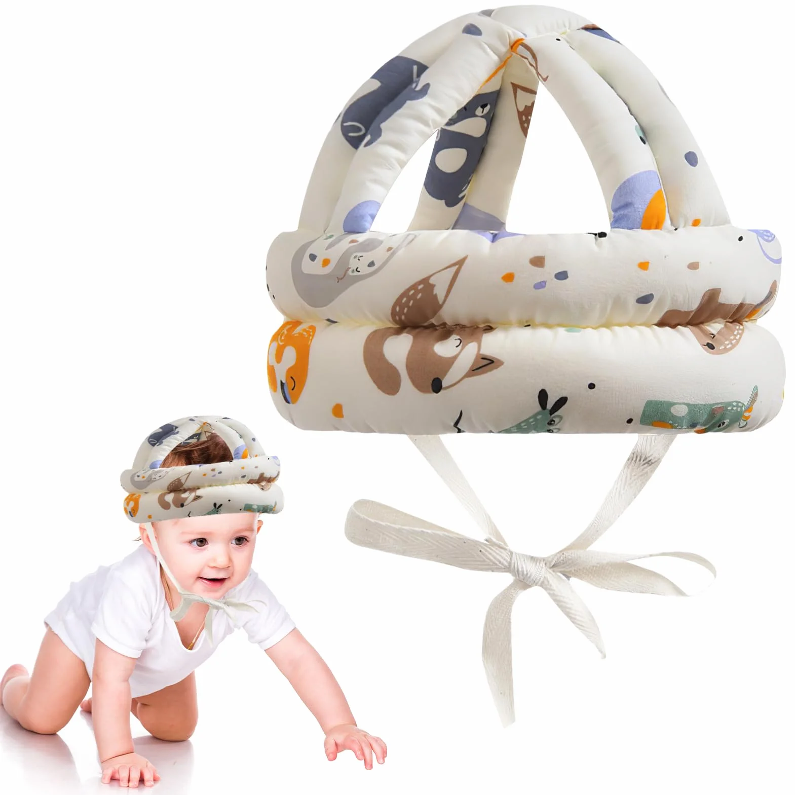 Kask ochronny dla niemowląt, regulowana ochrona głowy, oddychający, odporny na wstrząsy, dla dzieci, chłopców, dziewcząt, nauka raczkowania i chodzenia